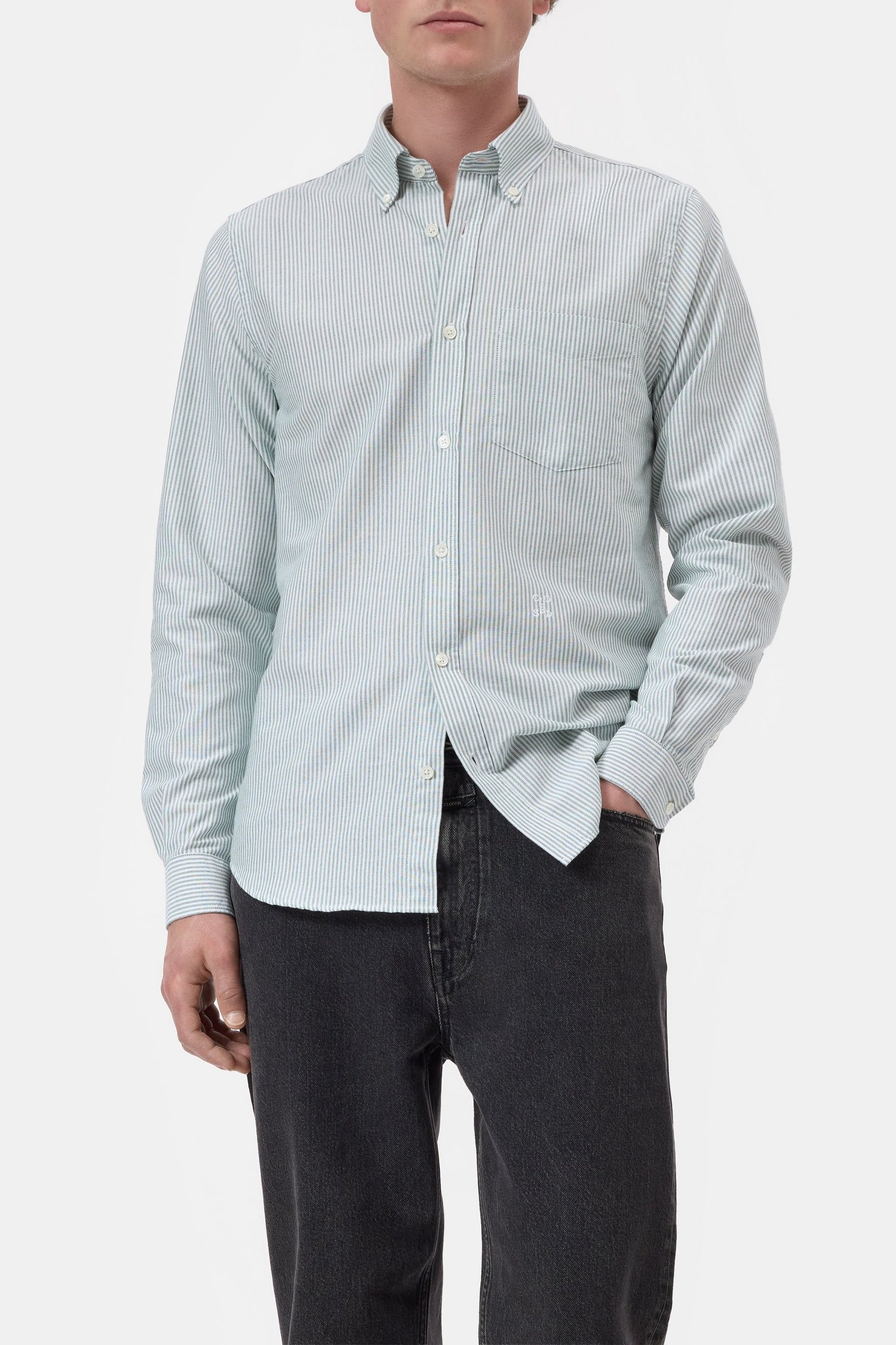 Button Down Shirt Dark Olive Green