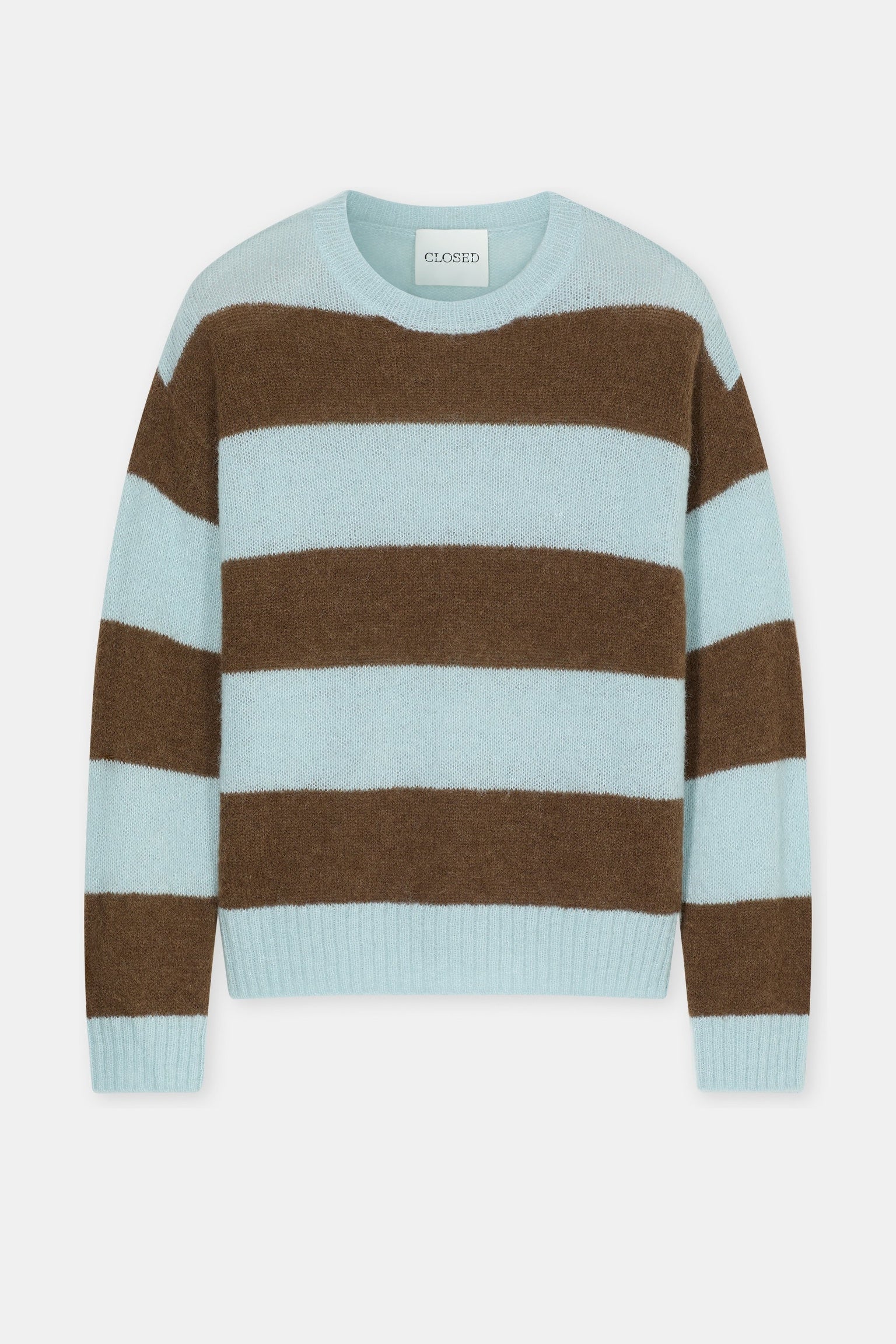 Block Stripe Crewneck Jumper Drift Blue