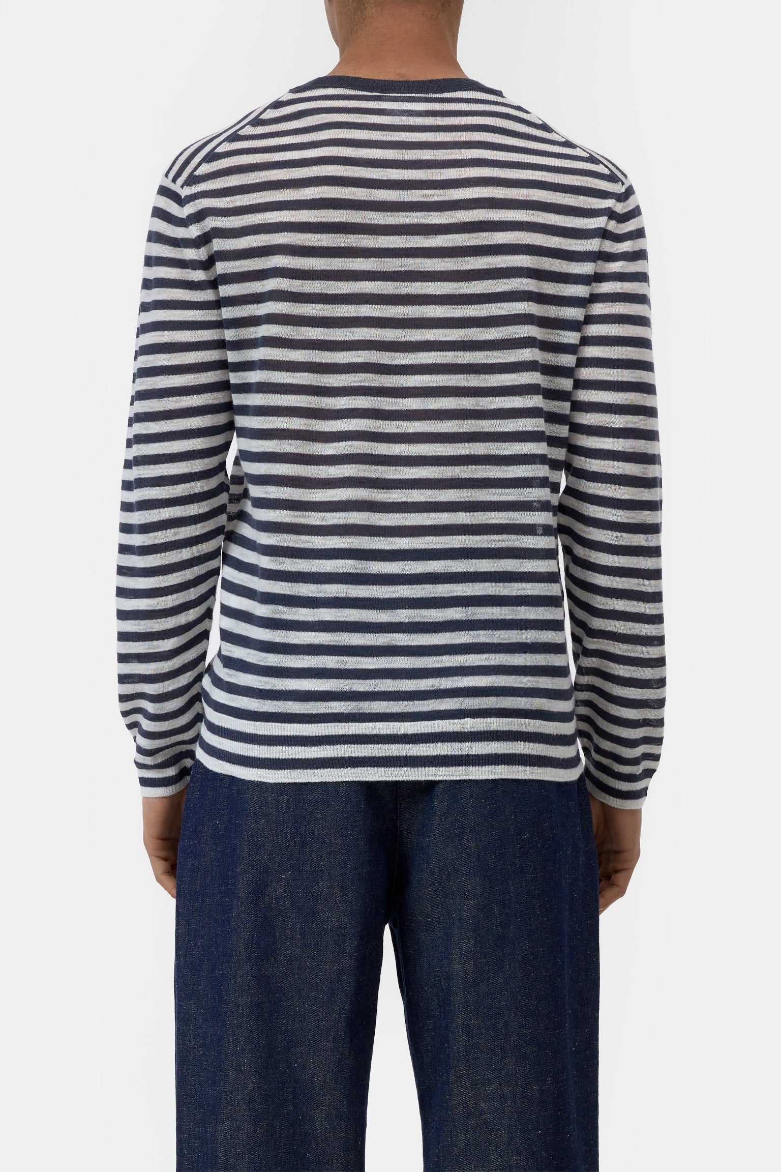 CLOSED Striped sweater made of linen blend Magma black - Vista 3