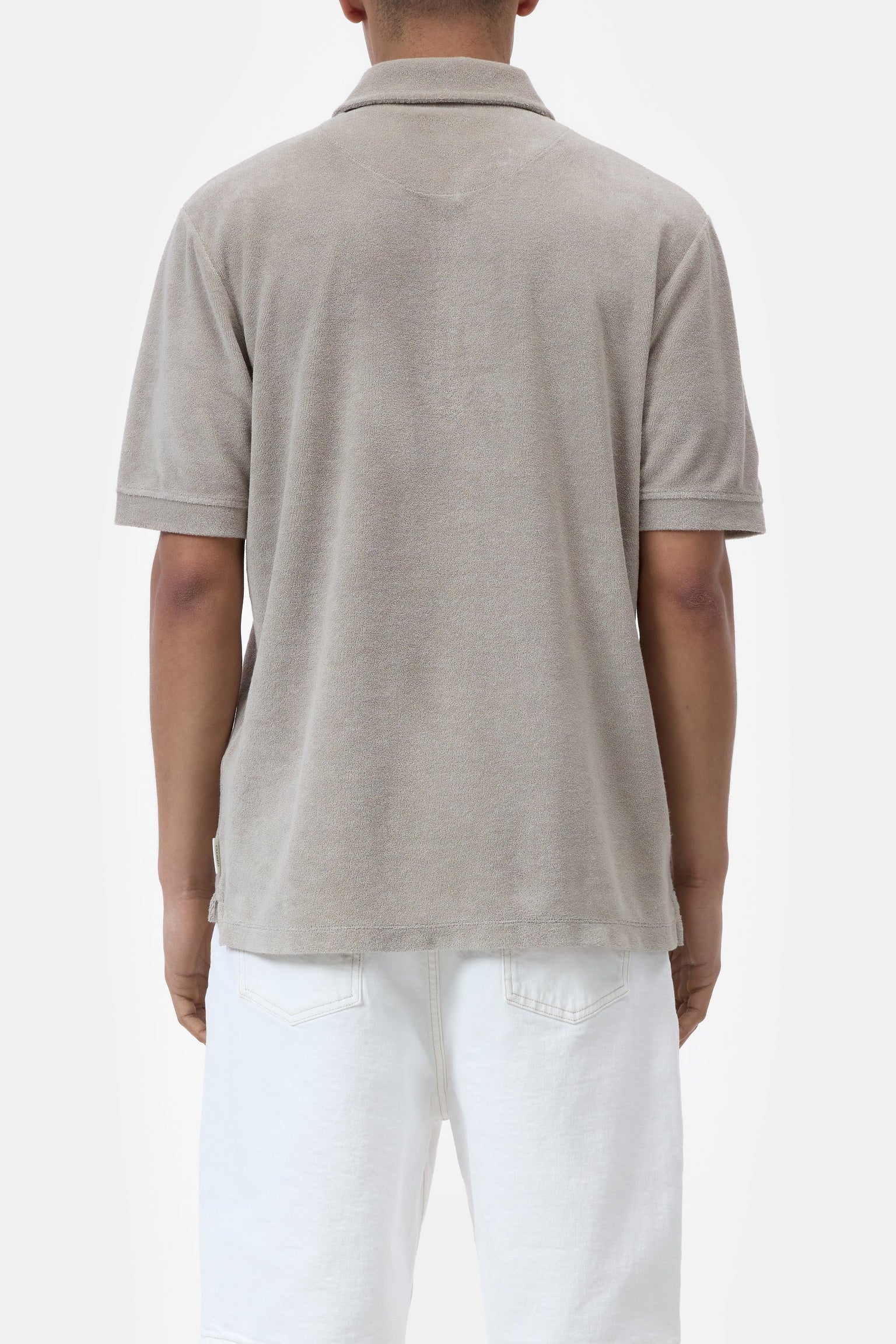 CLOSED Terry towelling shirt in cotton blend mud grey - Vista 3
