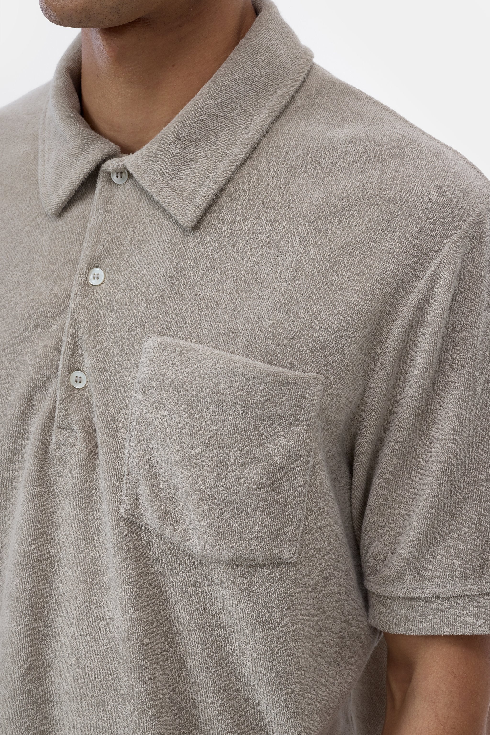 CLOSED Terry towelling shirt in cotton blend mud grey - Vista 4