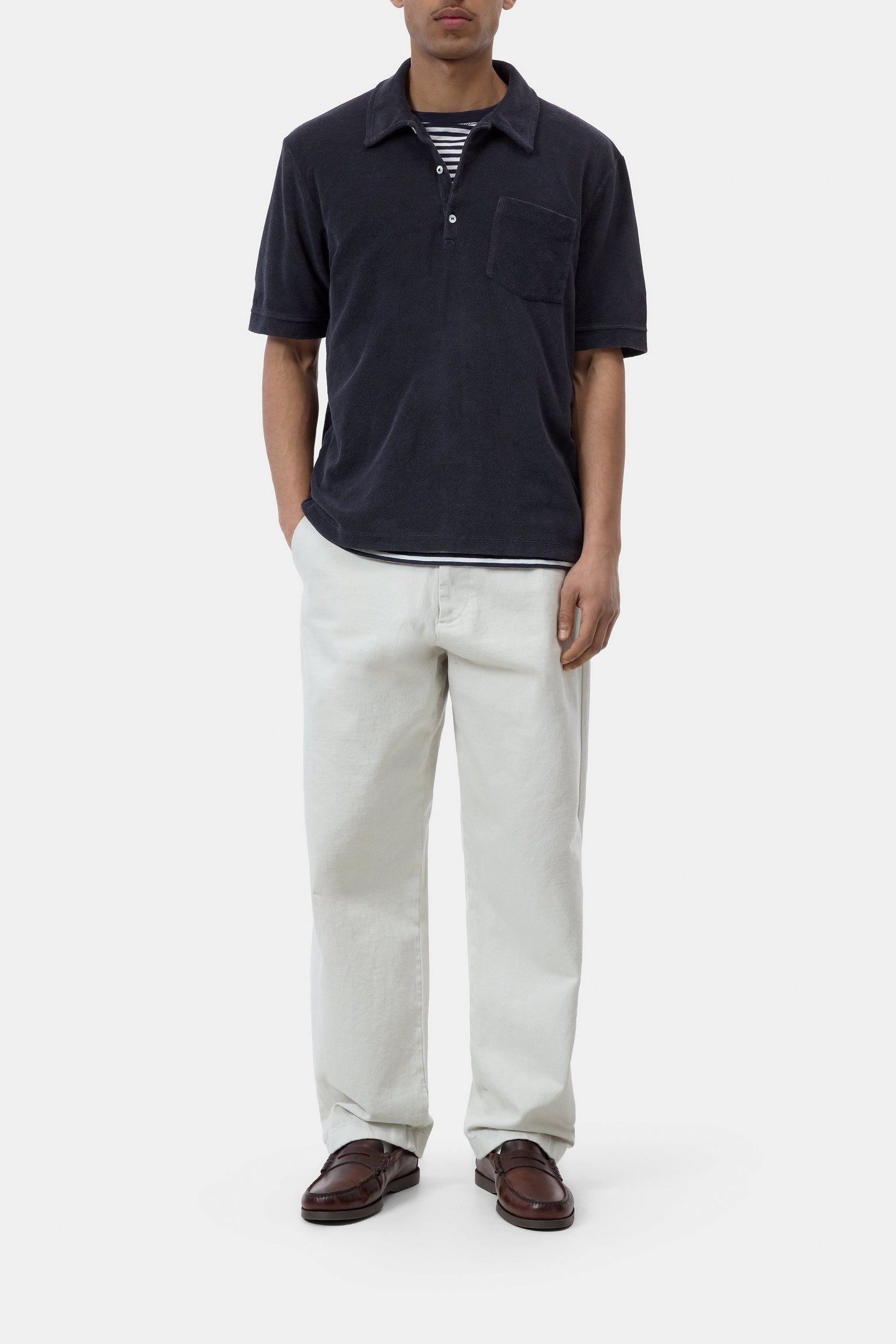 CLOSED Terry towelling shirt in cotton blend Magma black - Vista 1