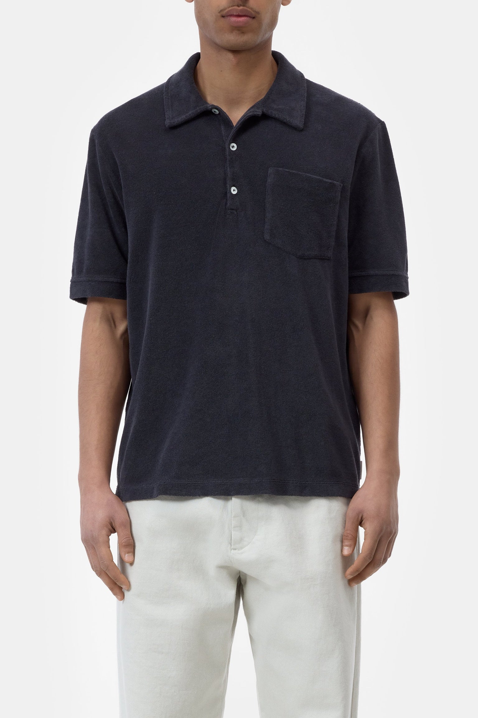 CLOSED Terry towelling shirt in cotton blend Magma black - Vista 2