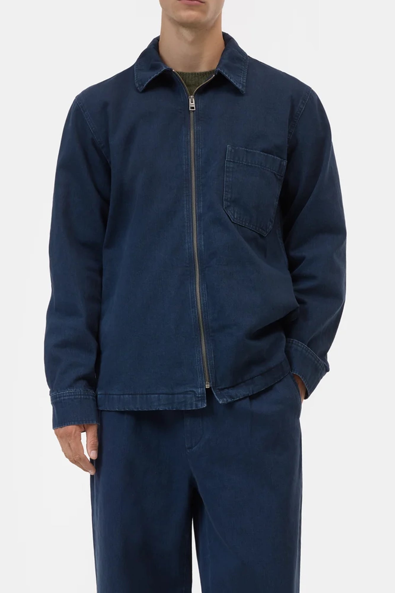 Zipped Denim Overshirt
