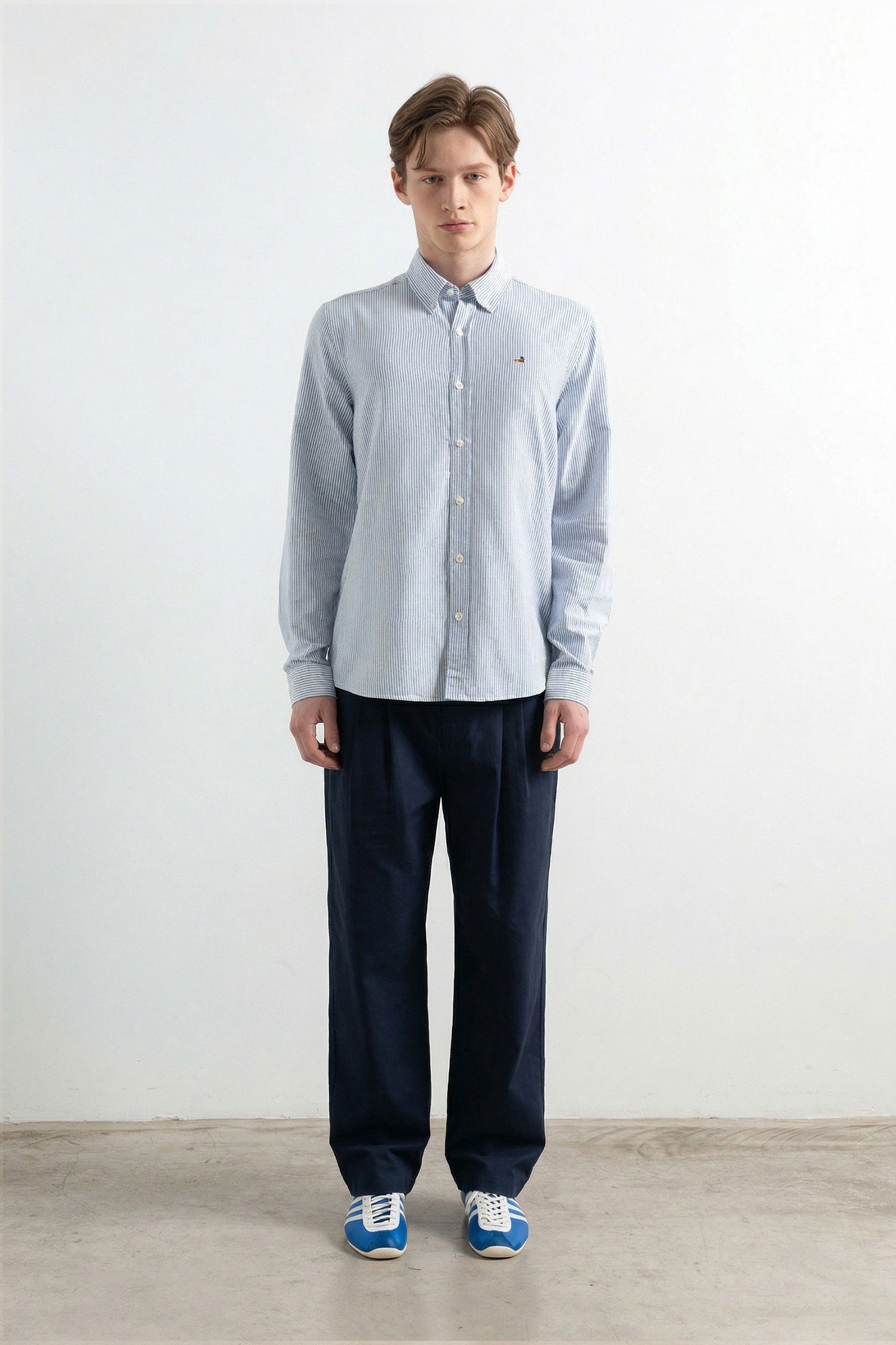 Edmmond Studios DUCK STRIPED SHIRT light blue - Vista 3