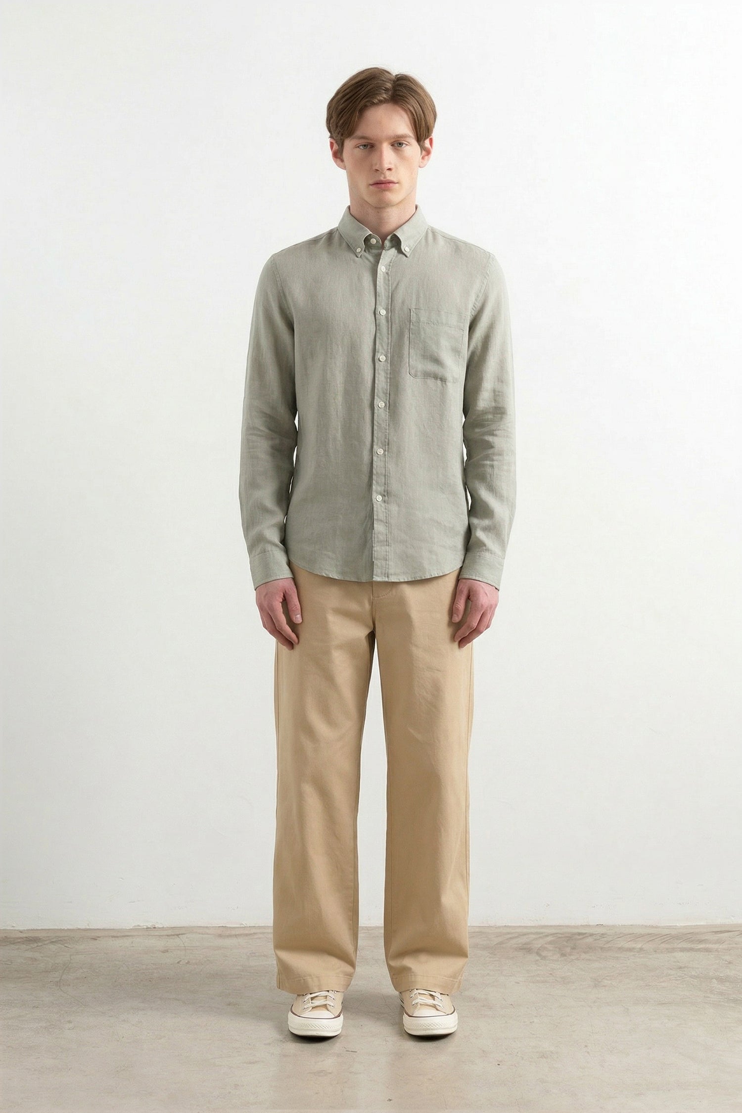 Edmmond Studios LINEN SHIRT taupe - Vista 3