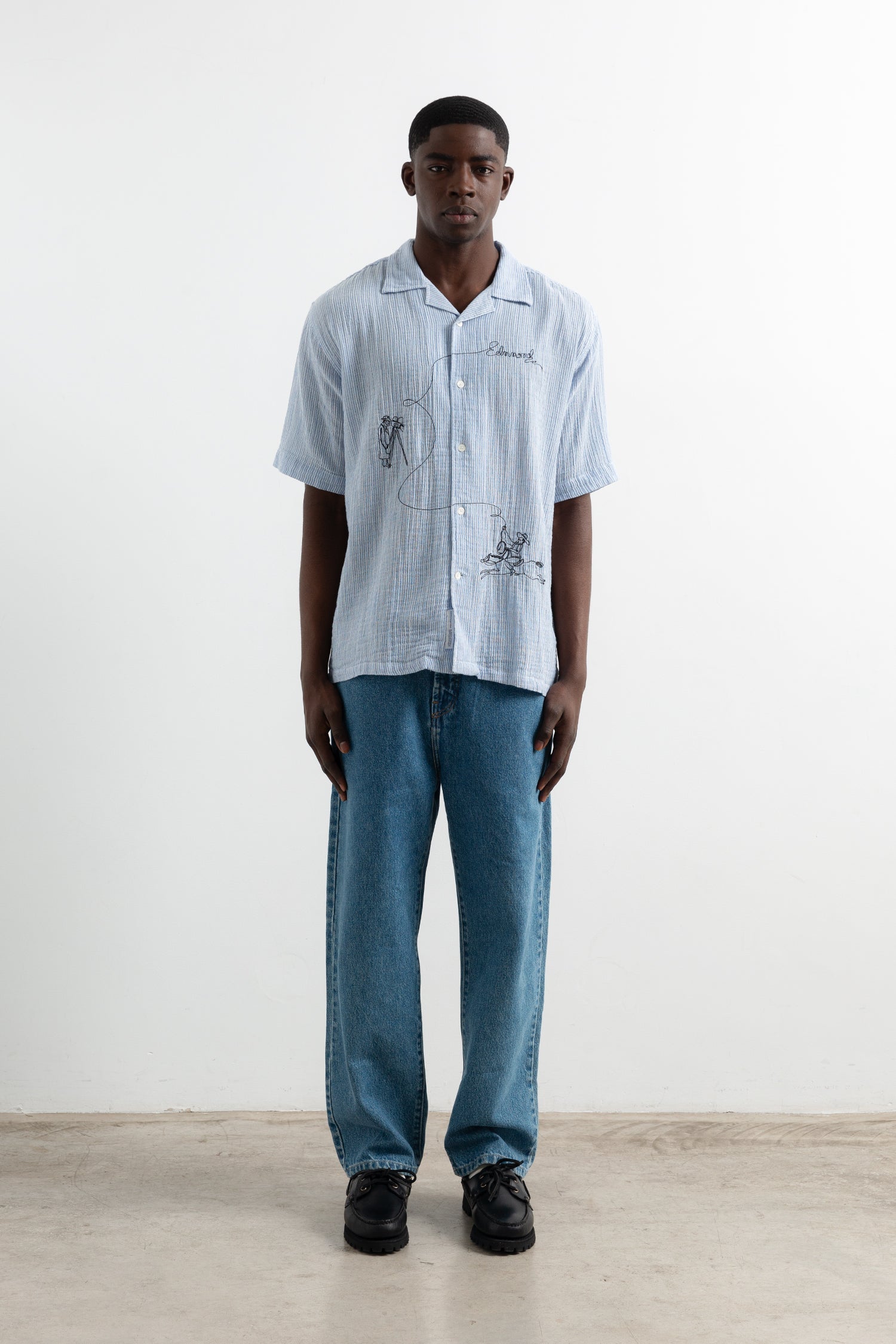 Edmmond Studios WESTERN SHIRT dk blue - Vista 3