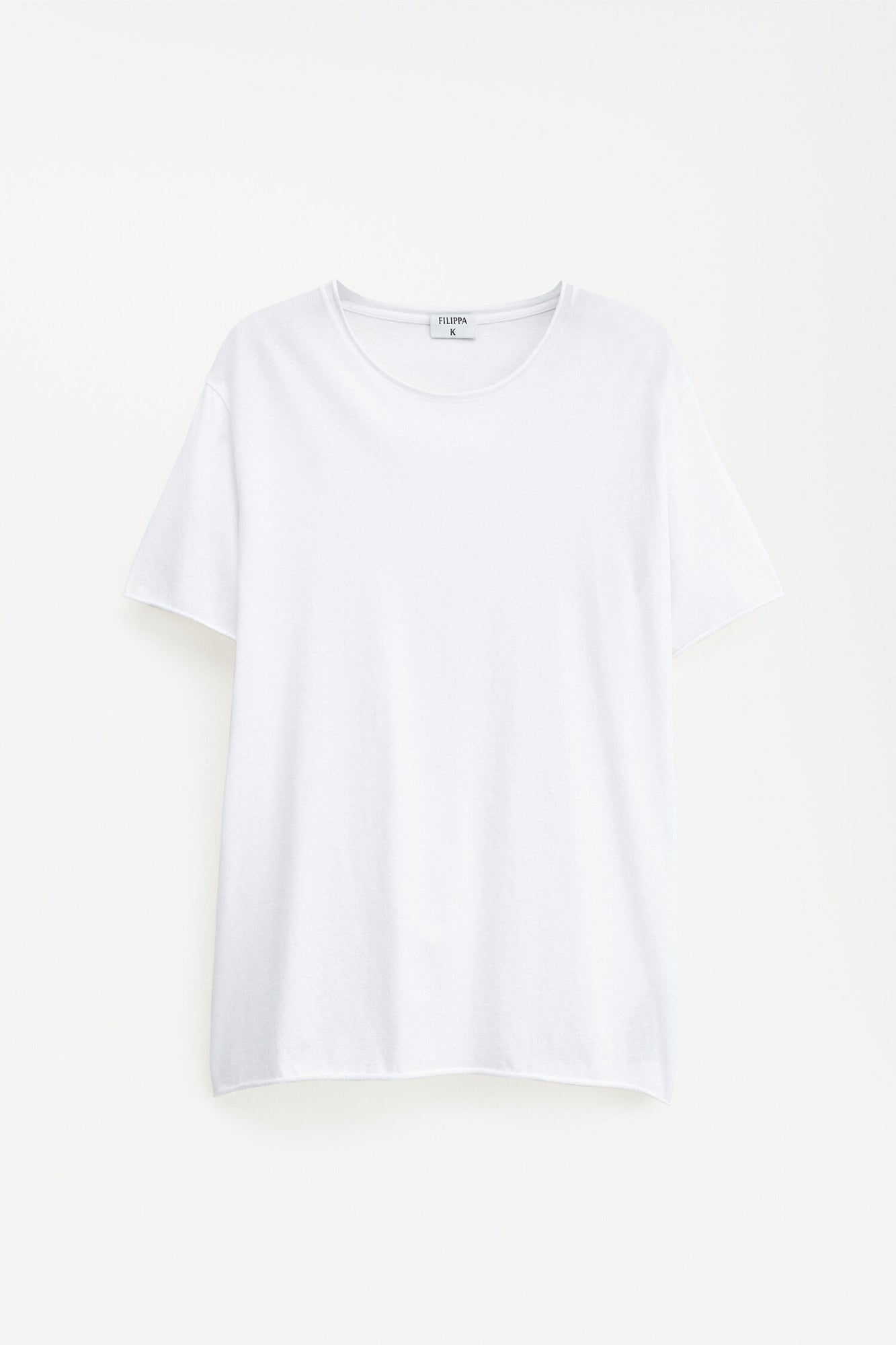 Roll Neck Tee White