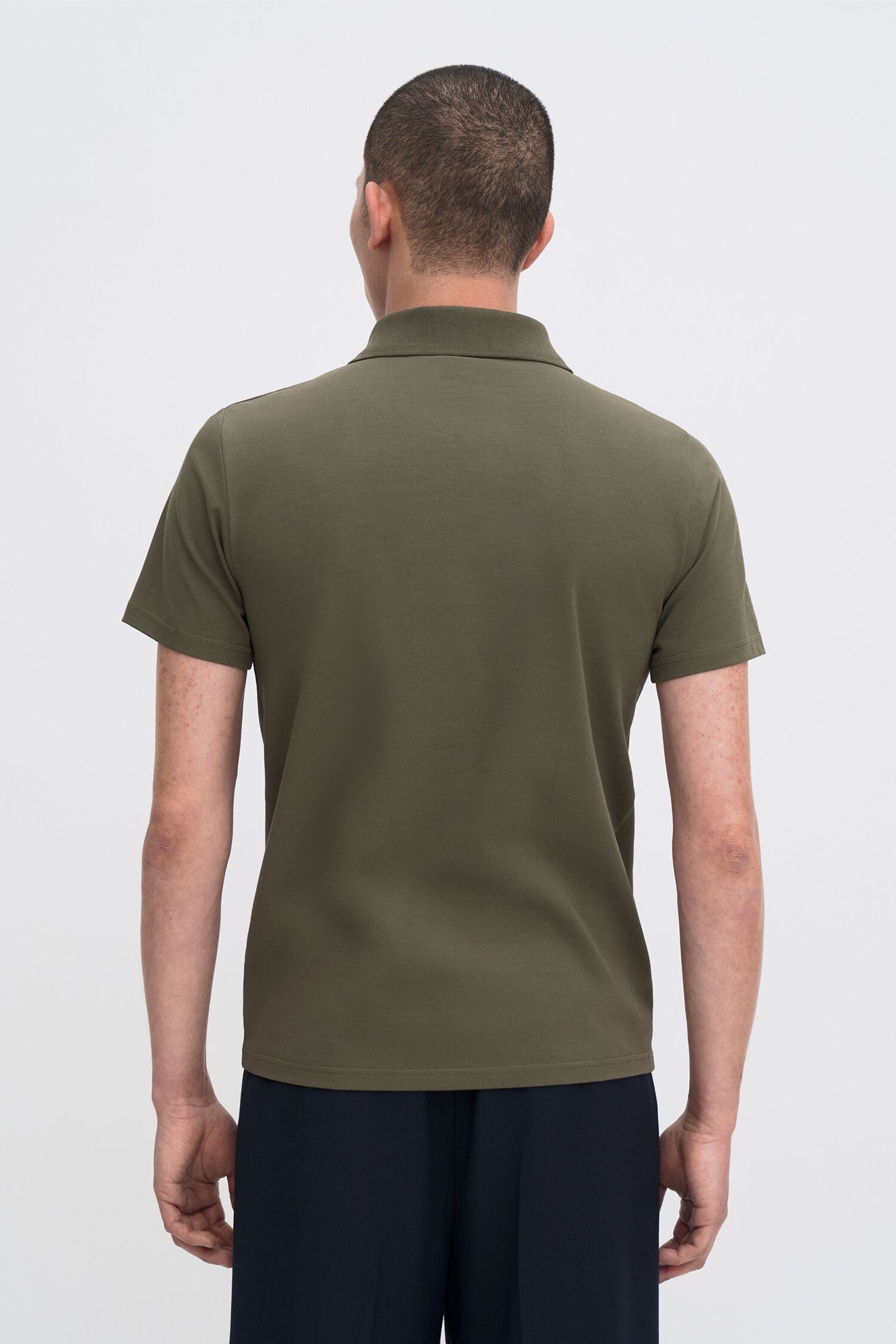 Stretch Cotton Polo Dark Olive