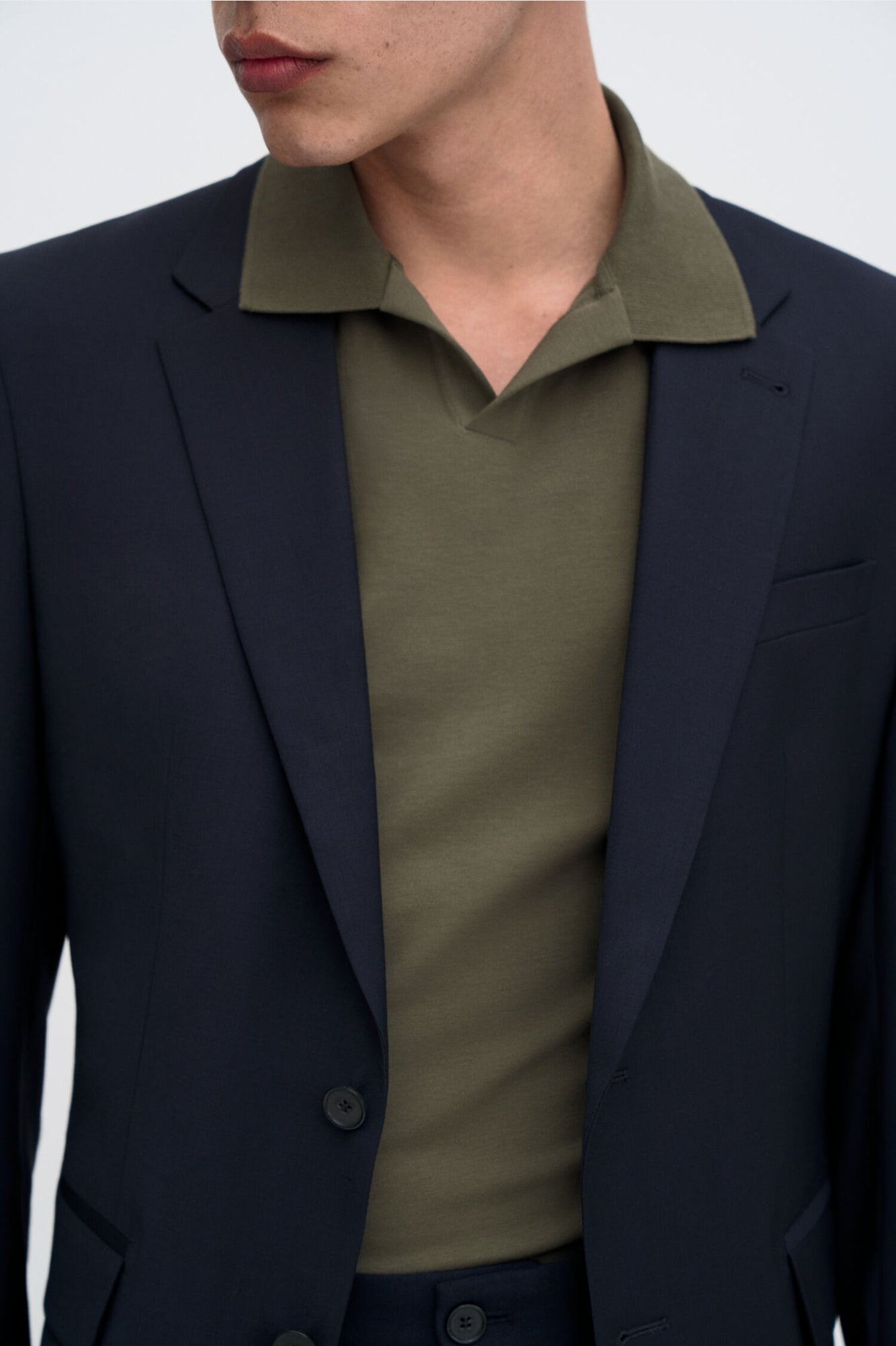 Stretch Cotton Polo Dark Olive