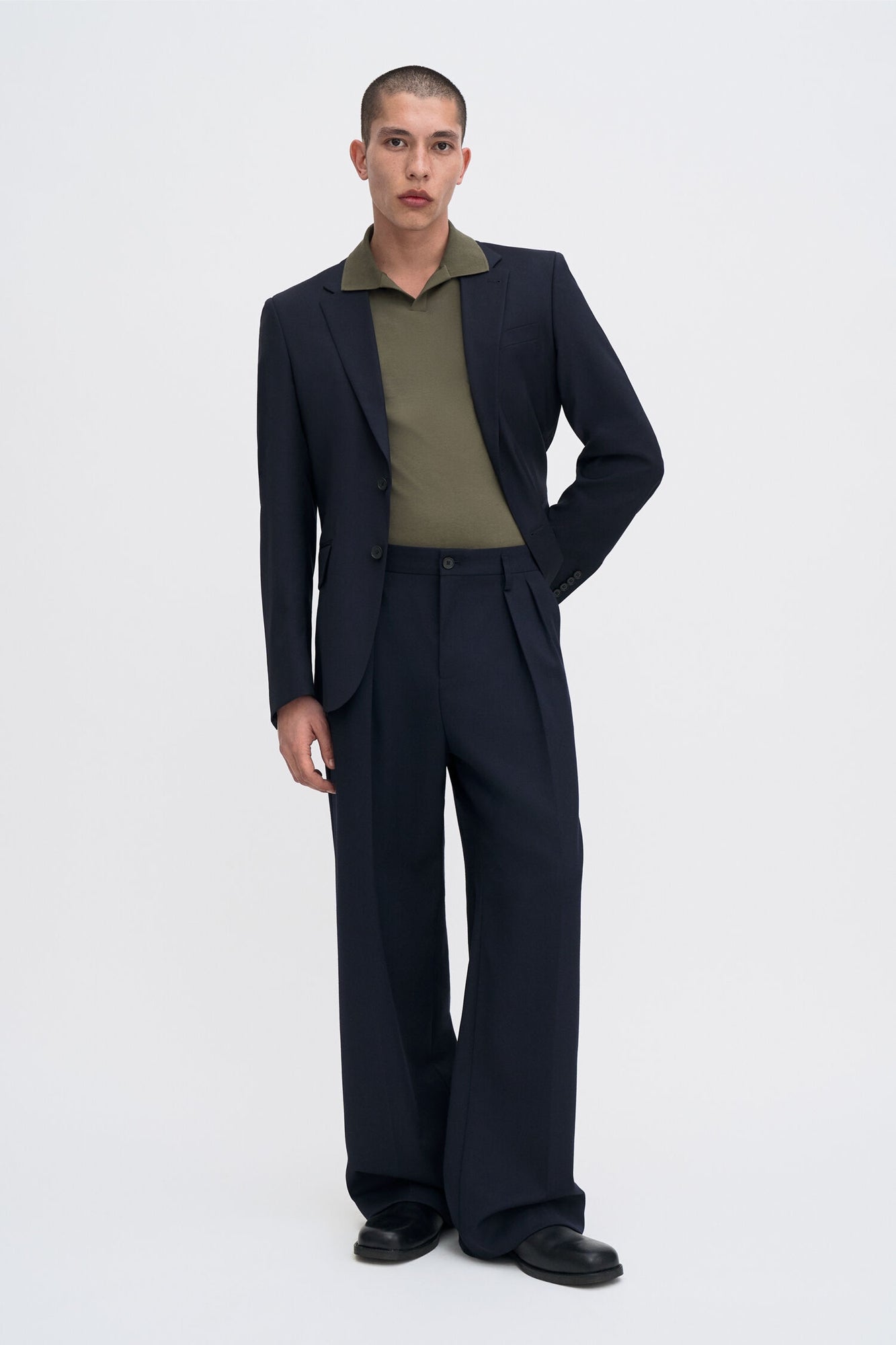 Stretch Cotton Polo Dark Olive