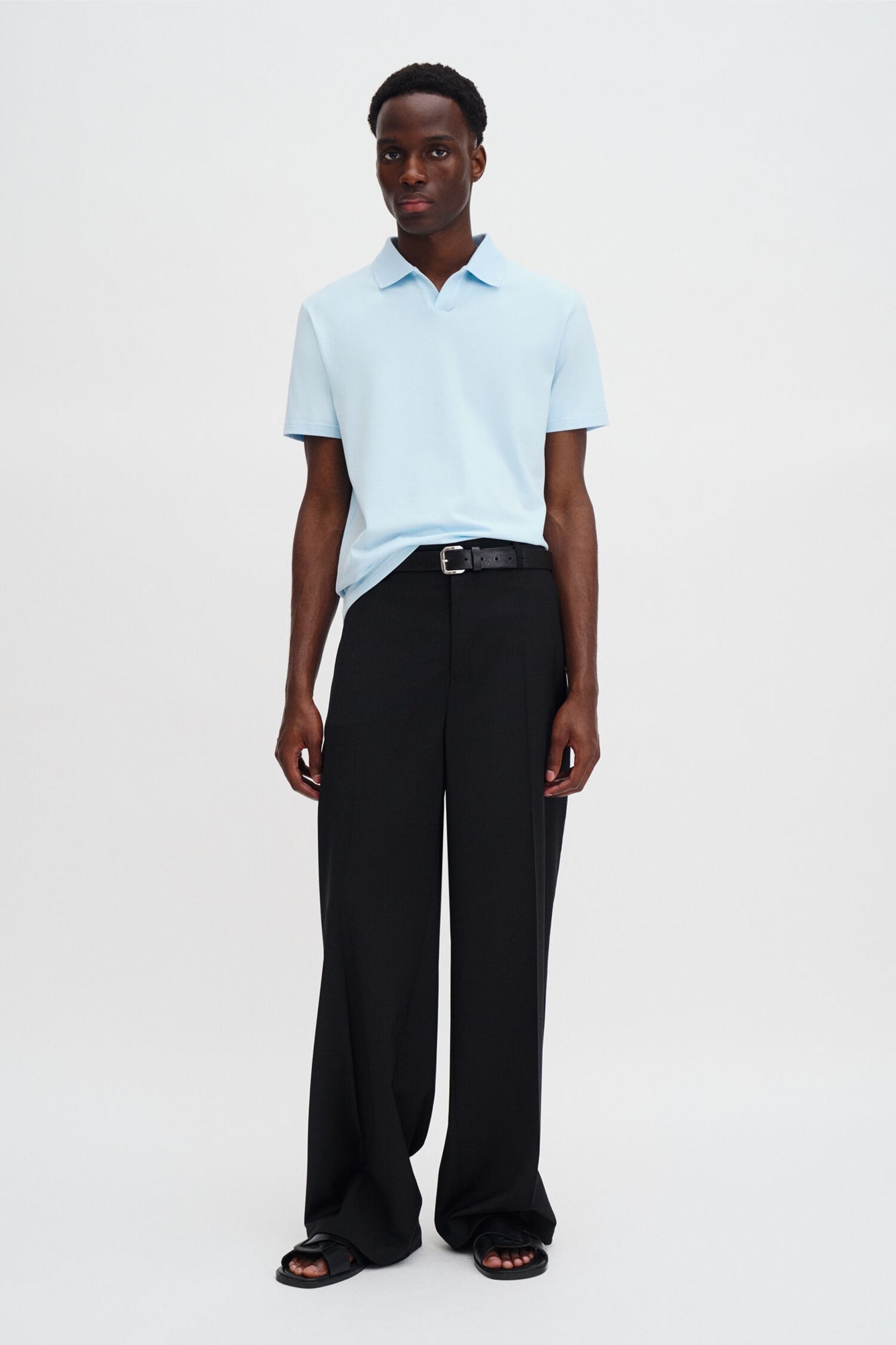 Stretch Cotton Polo Frost Blue