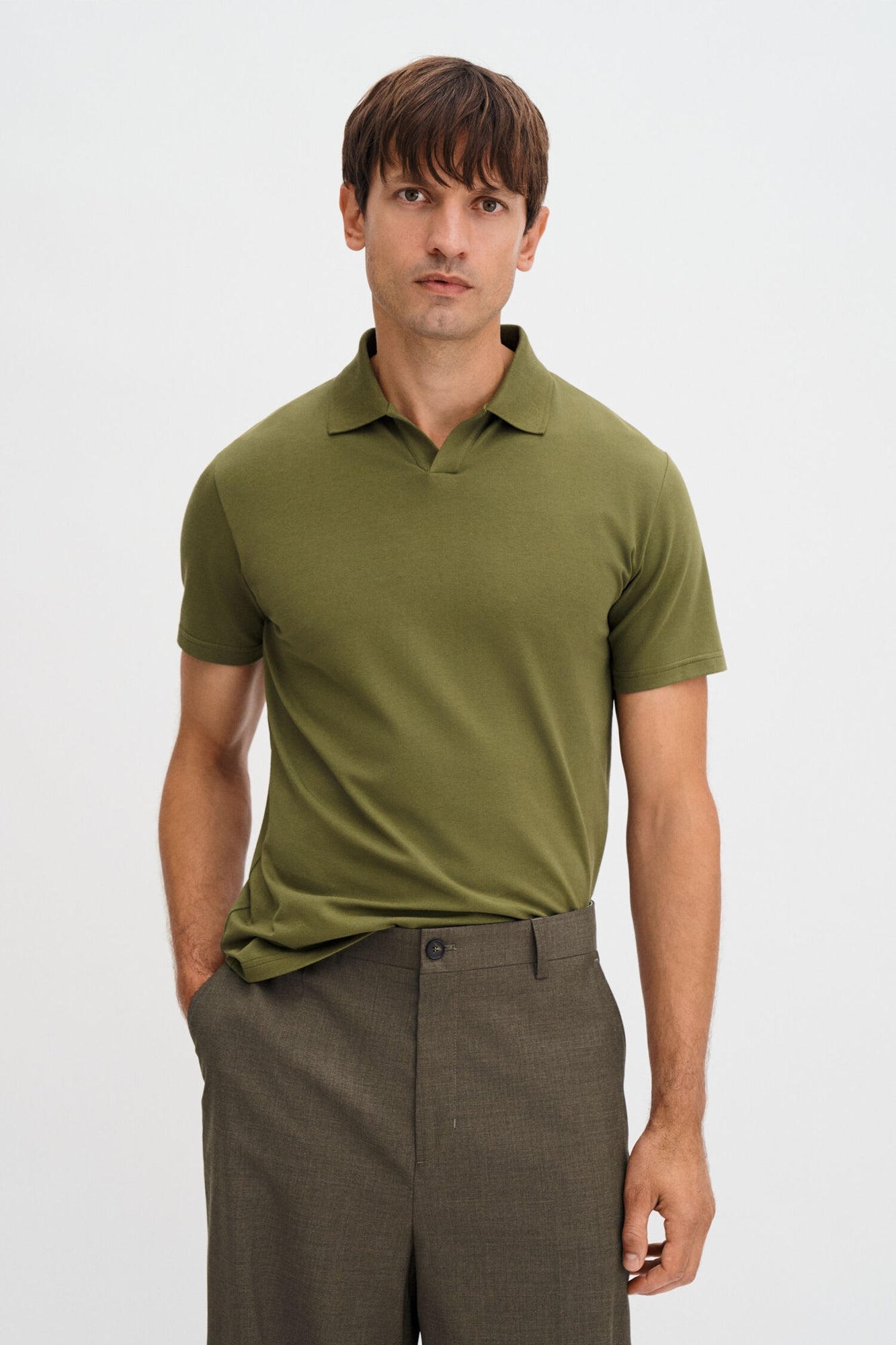 Stretch Cotton Polo Laurel Green