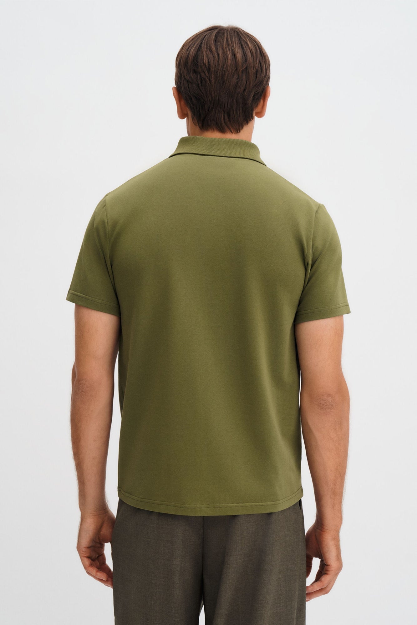 Stretch Cotton Polo Laurel Green