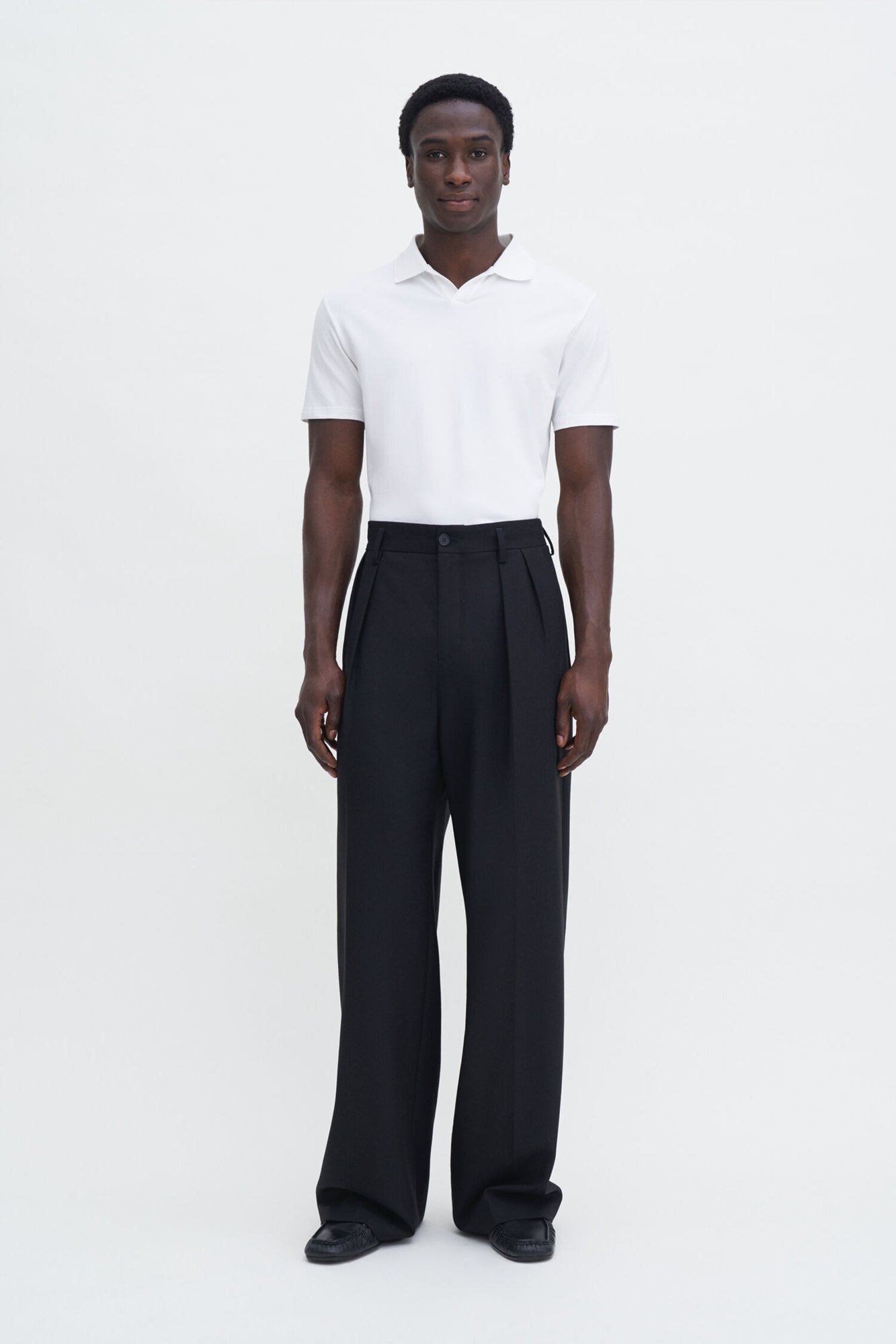 Stretch Cotton Polo White