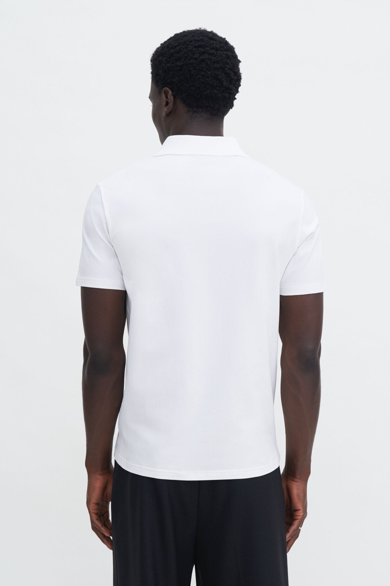 Stretch Cotton Polo White