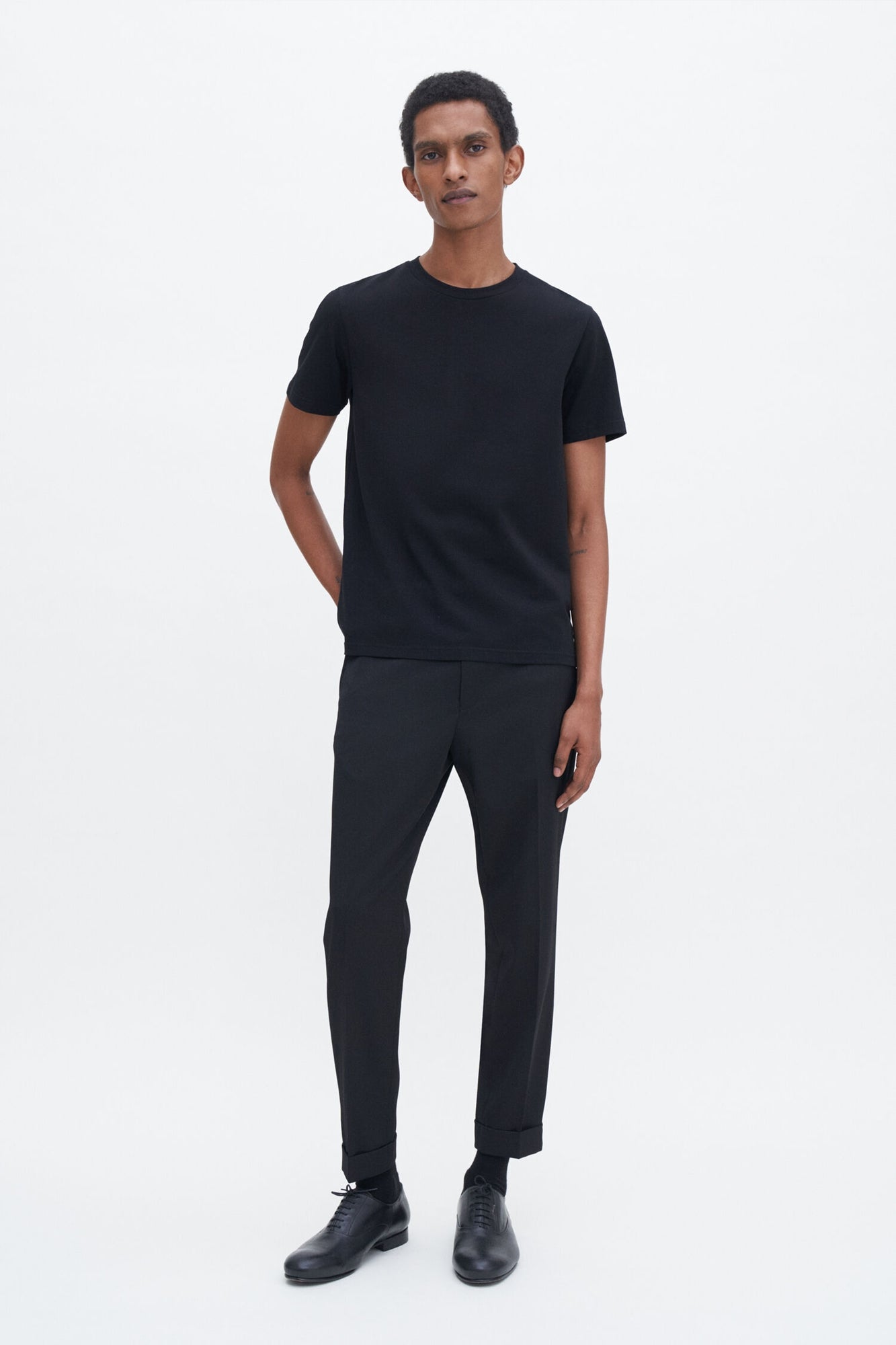 Stretch Cotton Tee Black