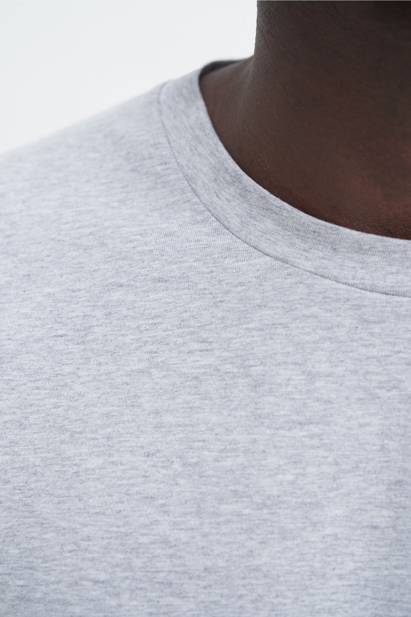 Stretch Cotton Tee Grey Melange