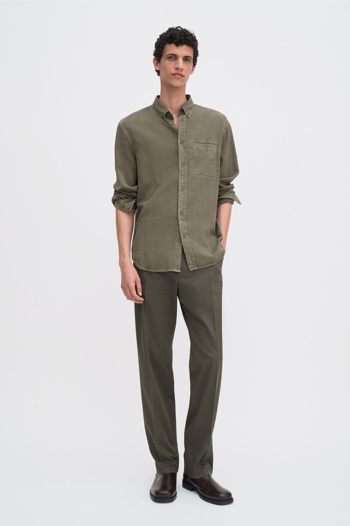 Zachary Shirt Dark Olive Green