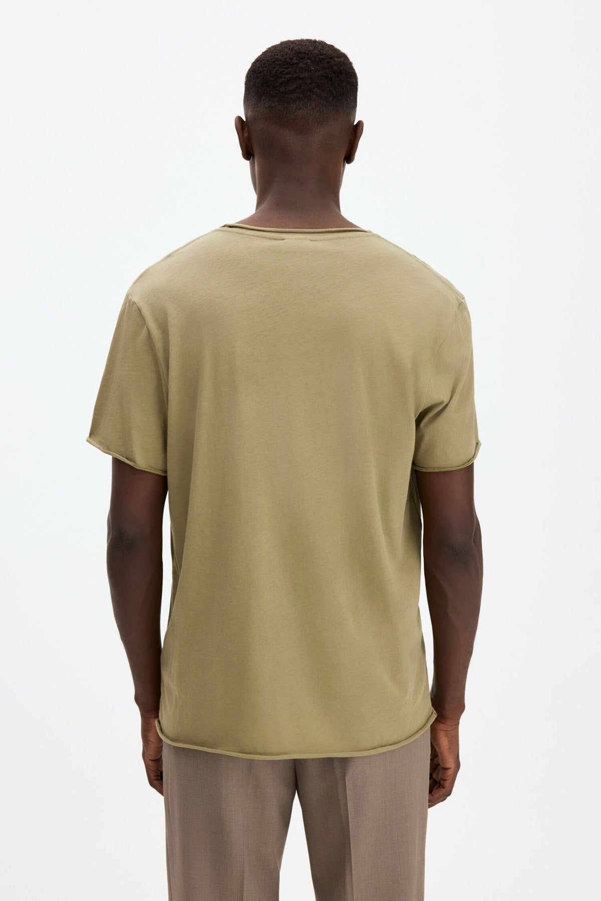 Roll Neck Tee Light Olive Green