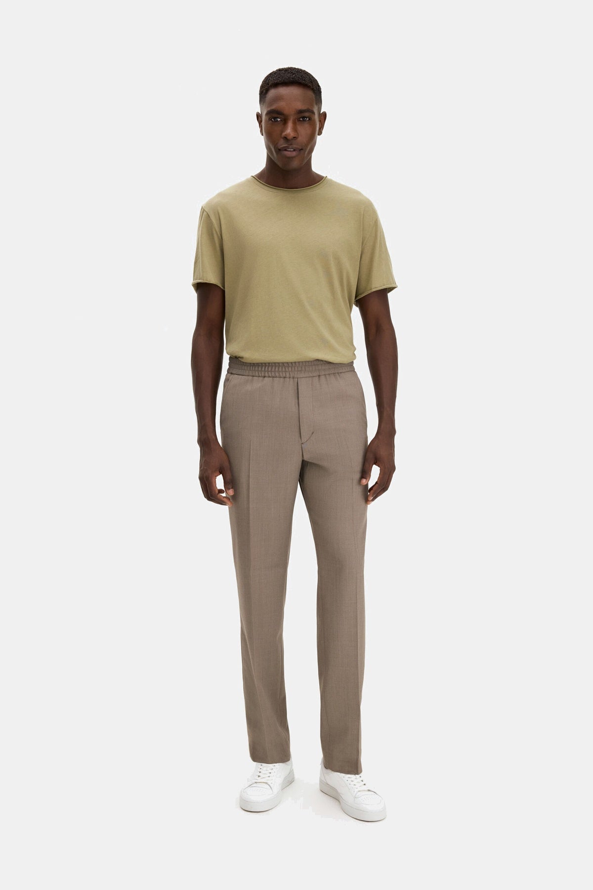 Roll Neck Tee Light Olive Green