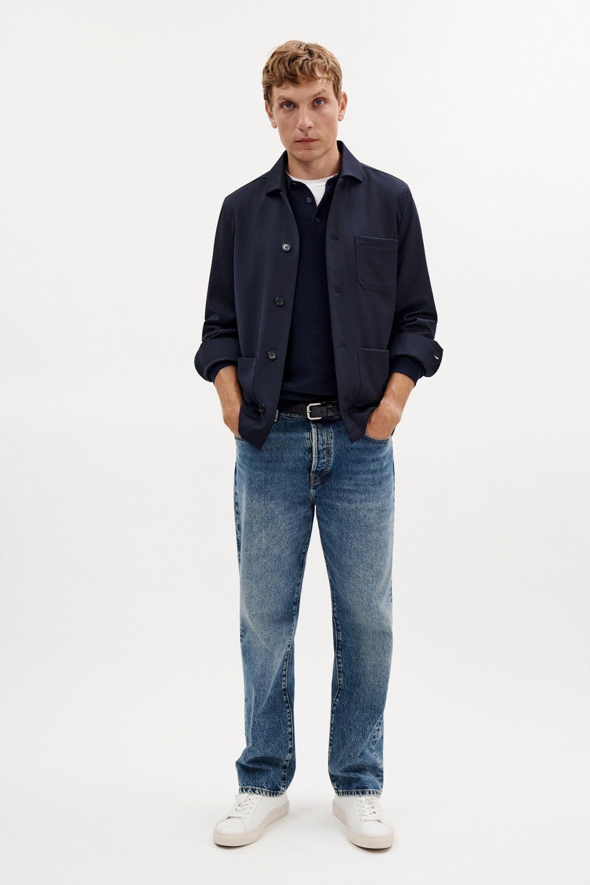 Baggy 5 Pocket Jeans Washed Mid Blue