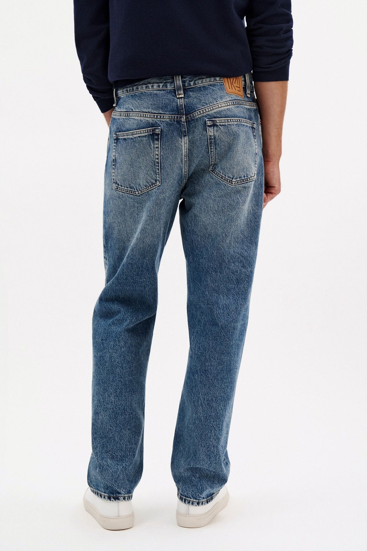 Baggy 5 Pocket Jeans Washed Mid Blue
