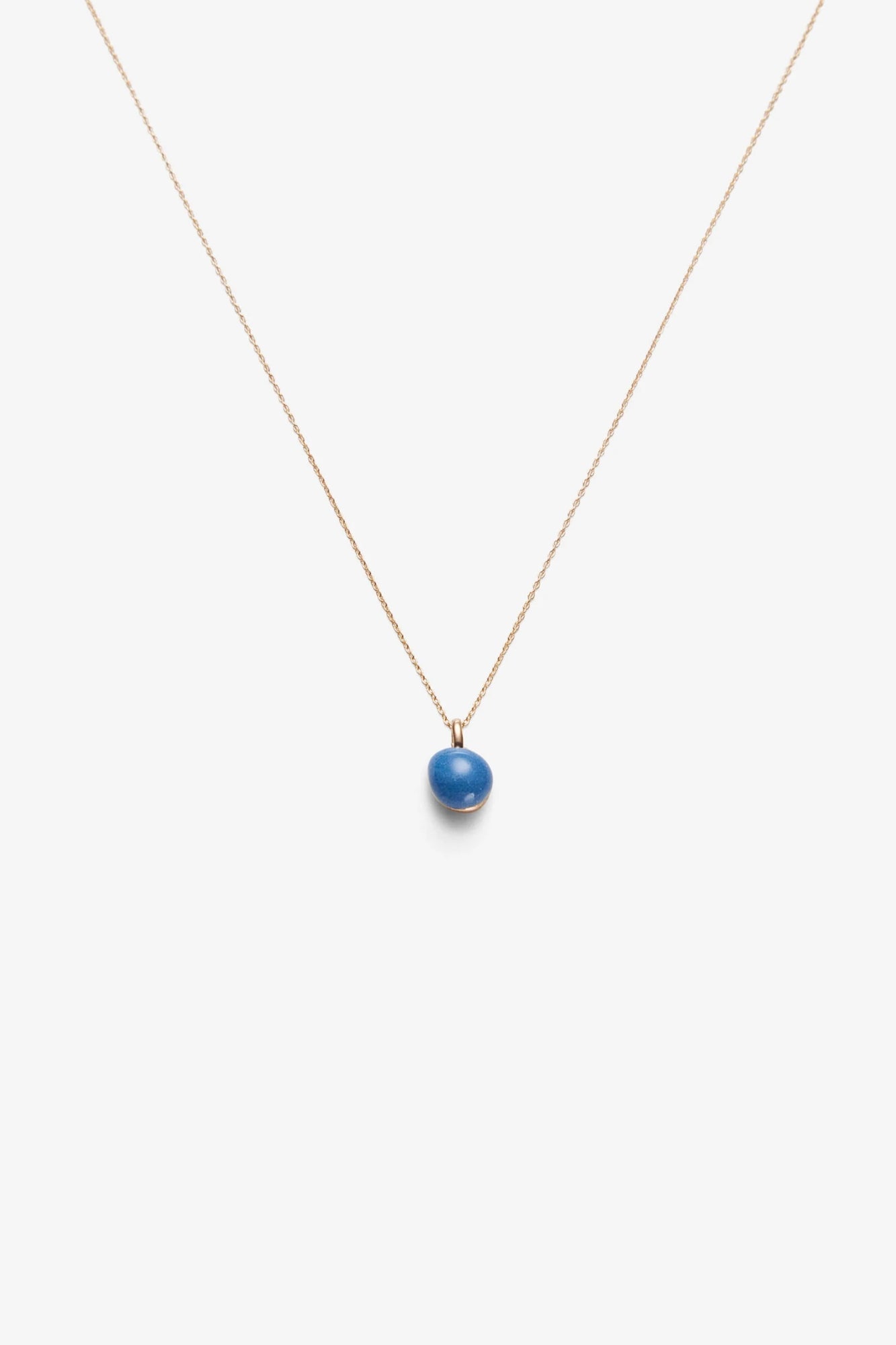 Egg Ceramic Gold Pendant Ink Blue