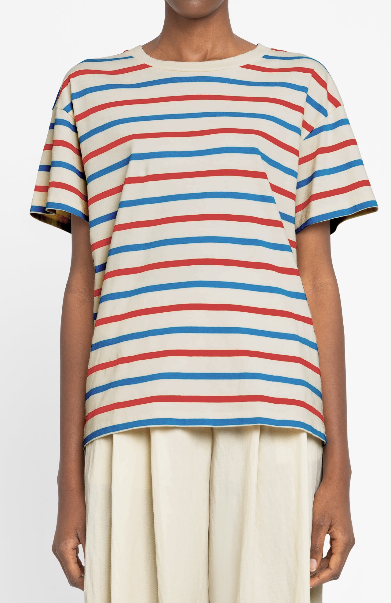 Elise Striped T-shirt Coral