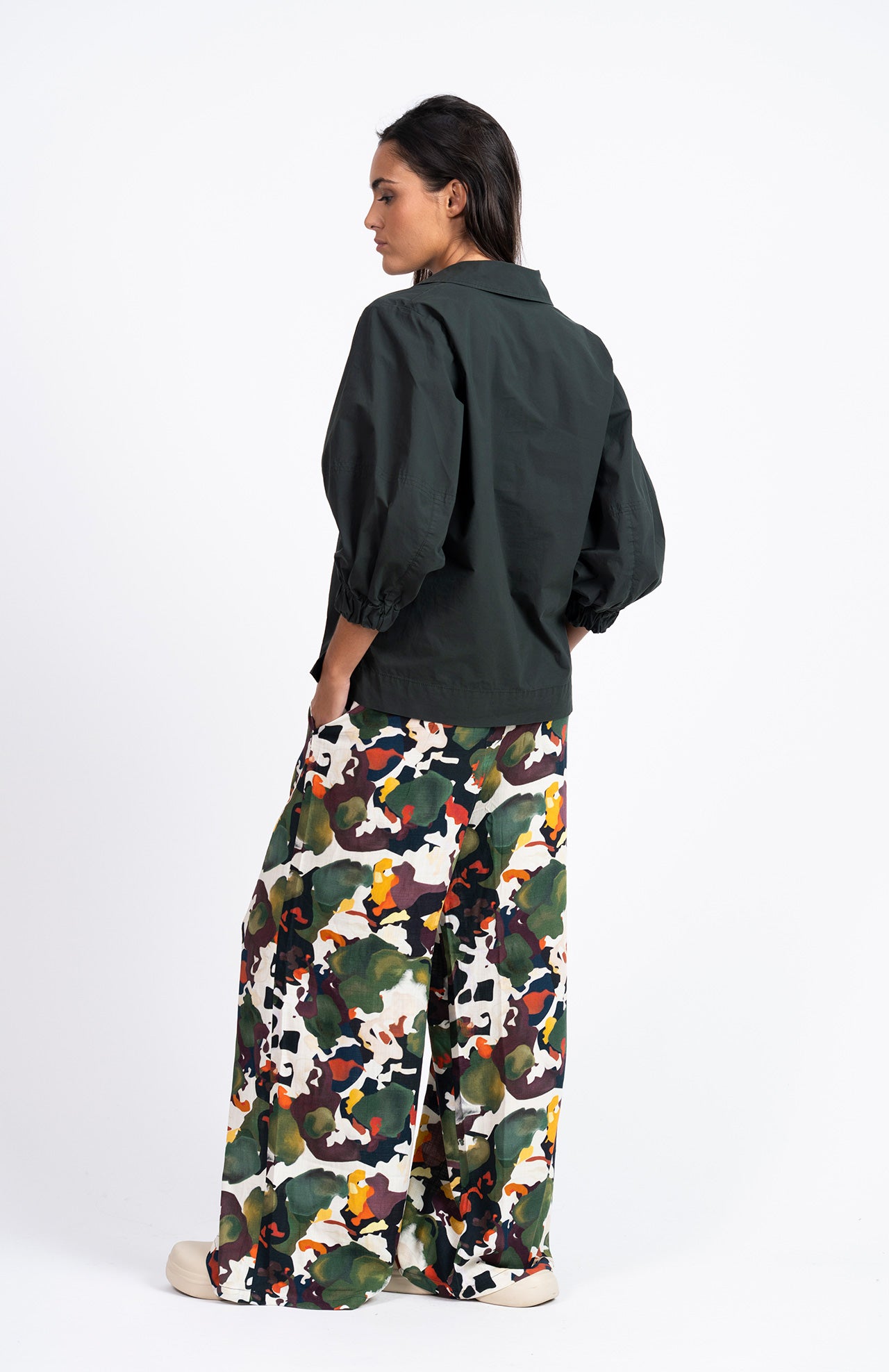 Elke Poplin Shirt Dark Green