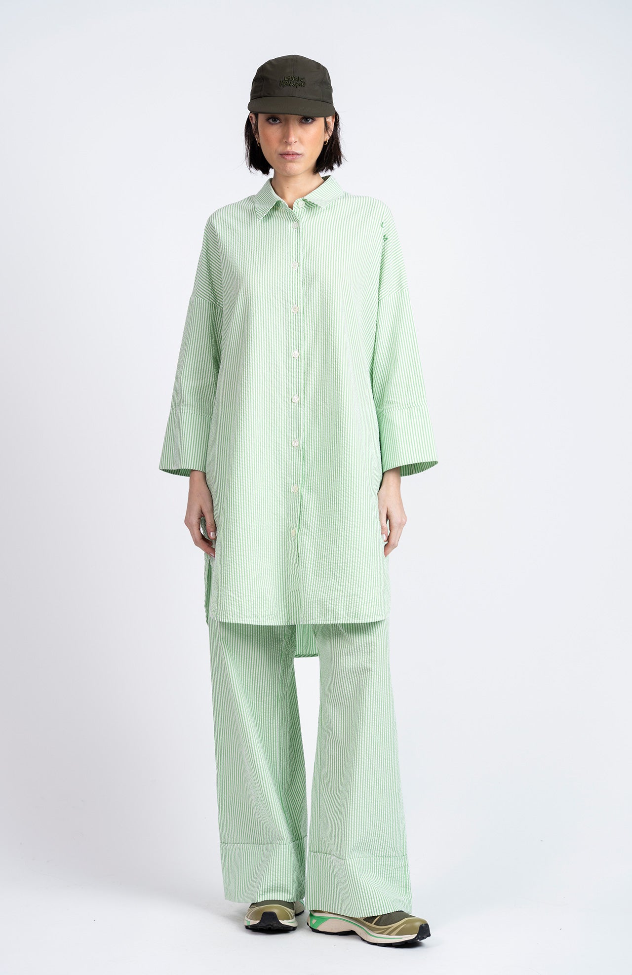Maiana Striped Dress Green