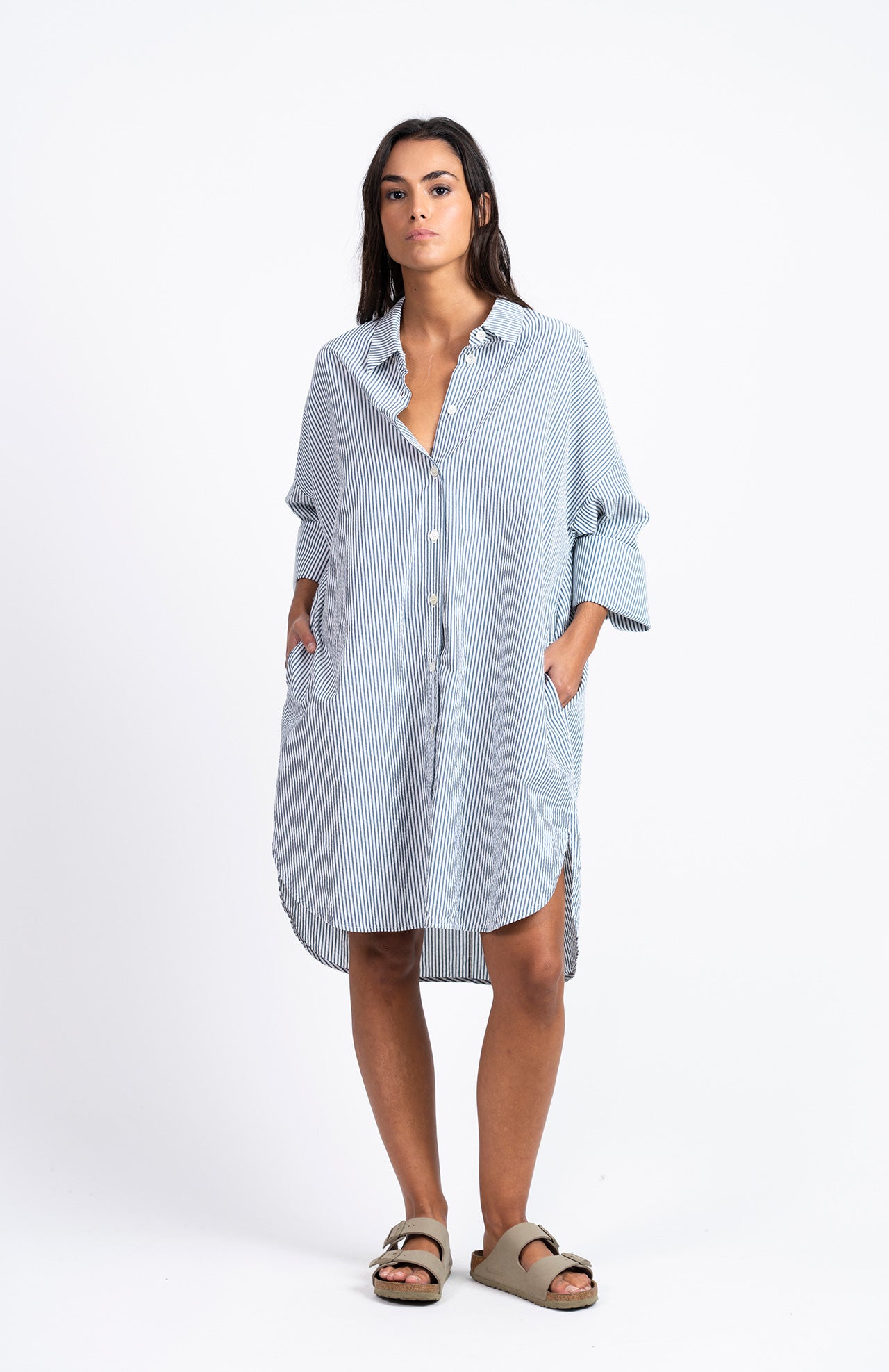Maiana Striped Dress Blue