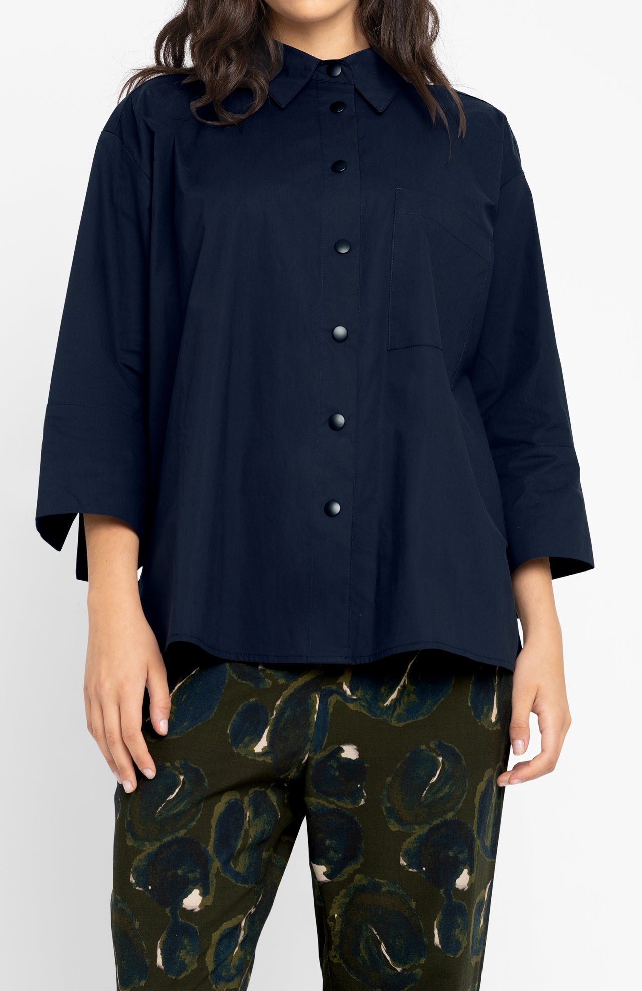 Mileno Poplin Shirt Navy