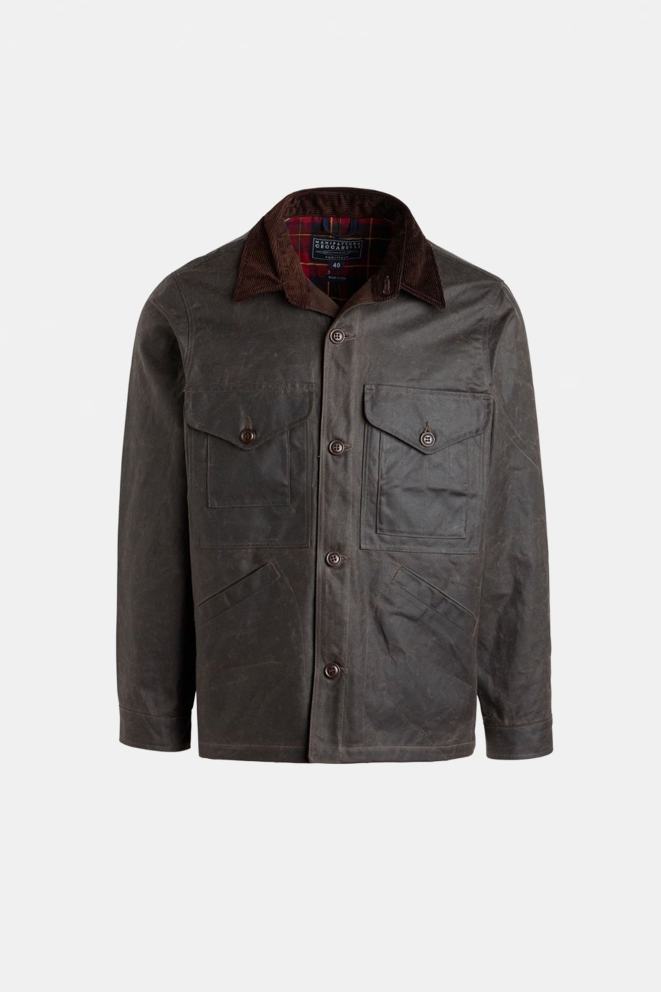 Waxed Cotton Work Jacket Chocolate