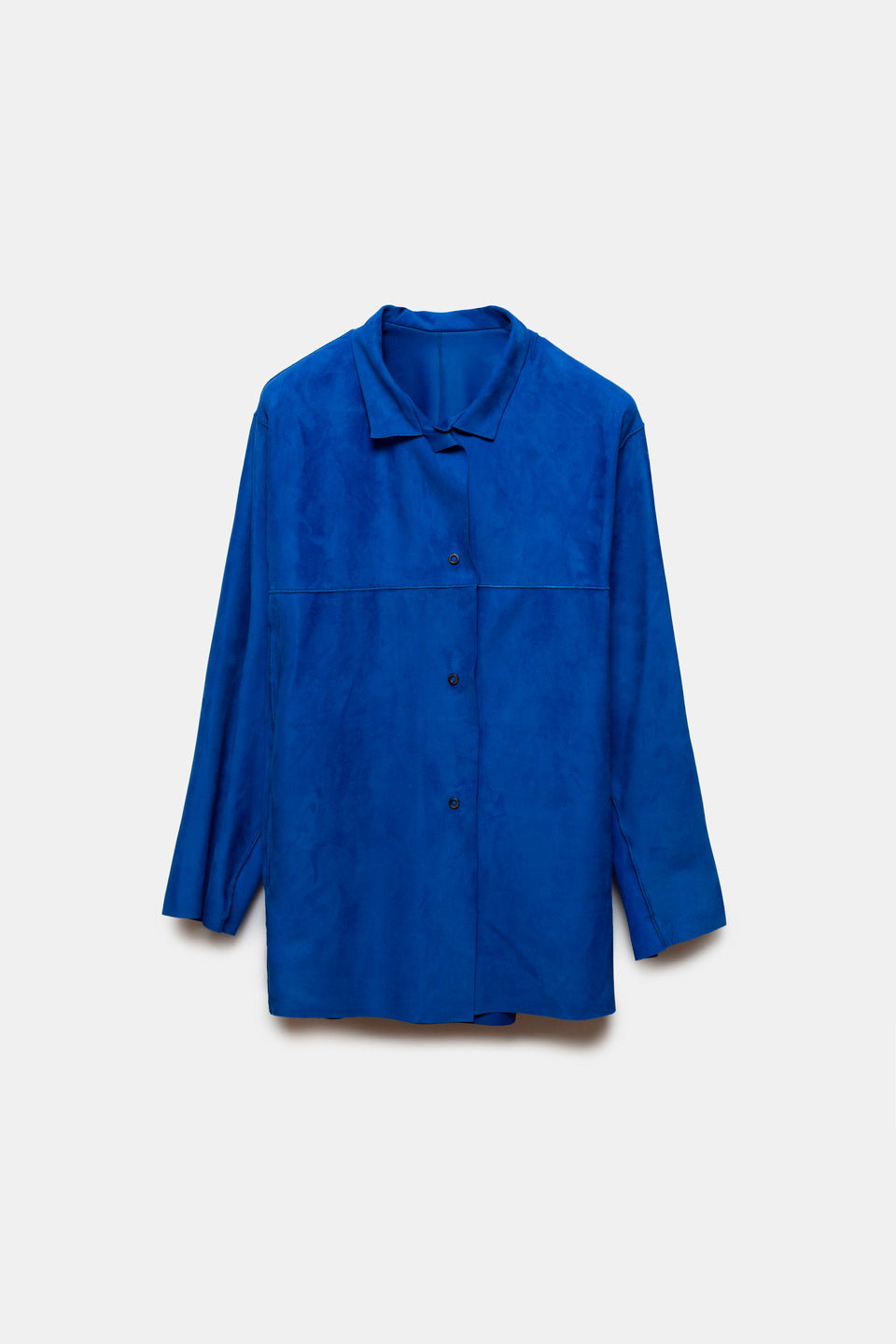 Edna Leather Overshirt Blue