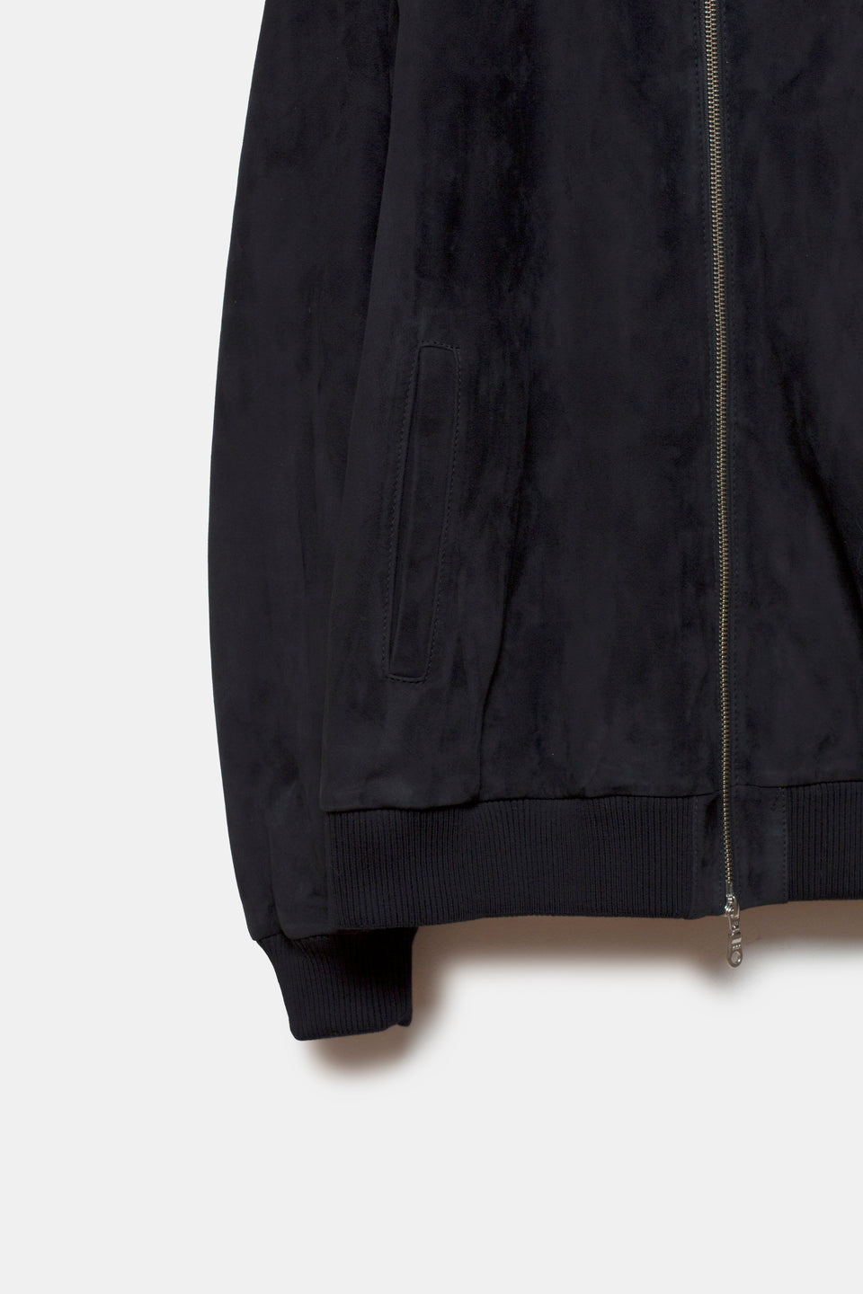 Keisuke Leather Bomber Jacket Dark Navy