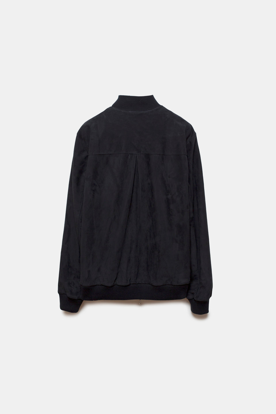 Keisuke Leather Bomber Jacket Dark Navy