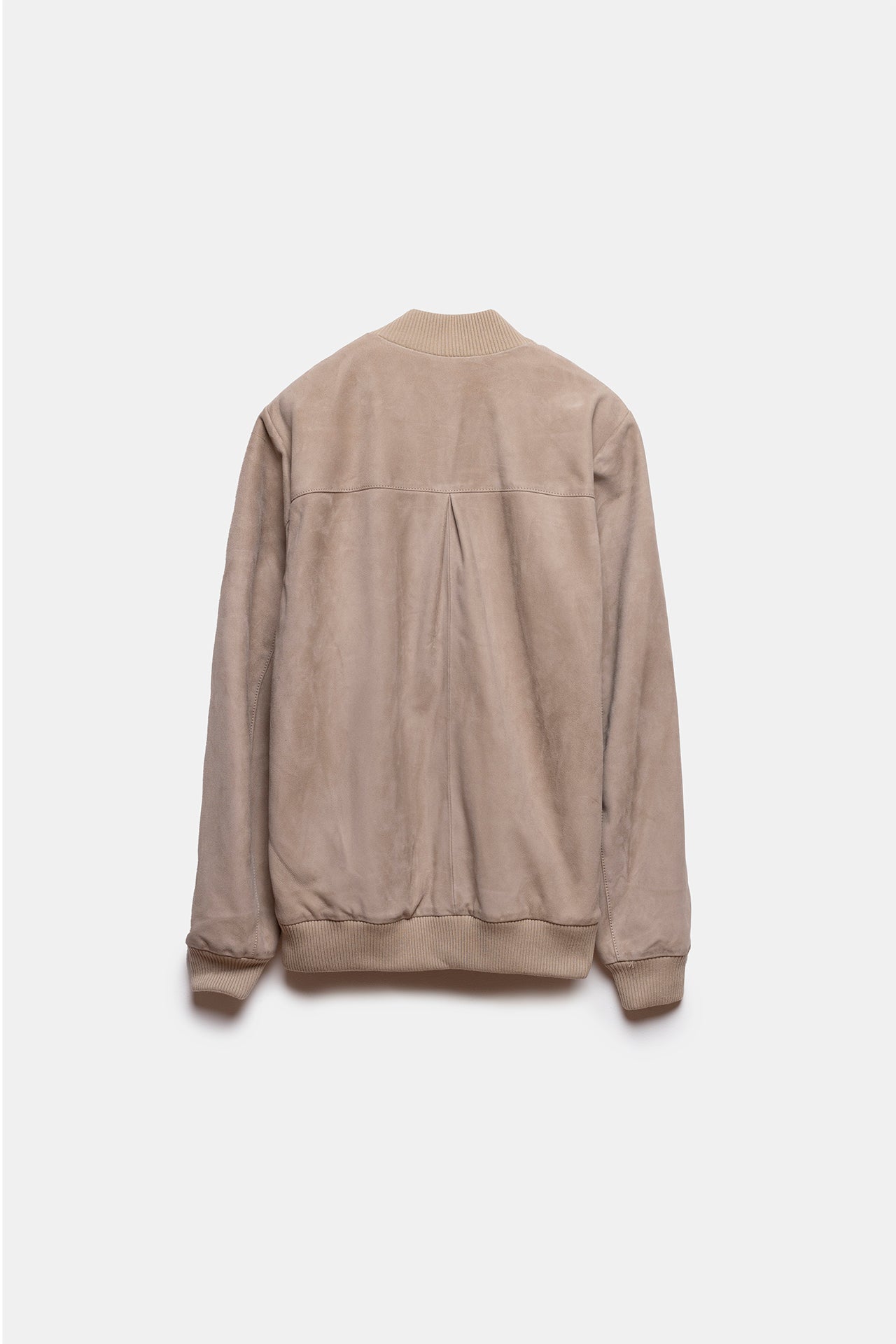 Keisuke Leather Bomber Jacket Natural