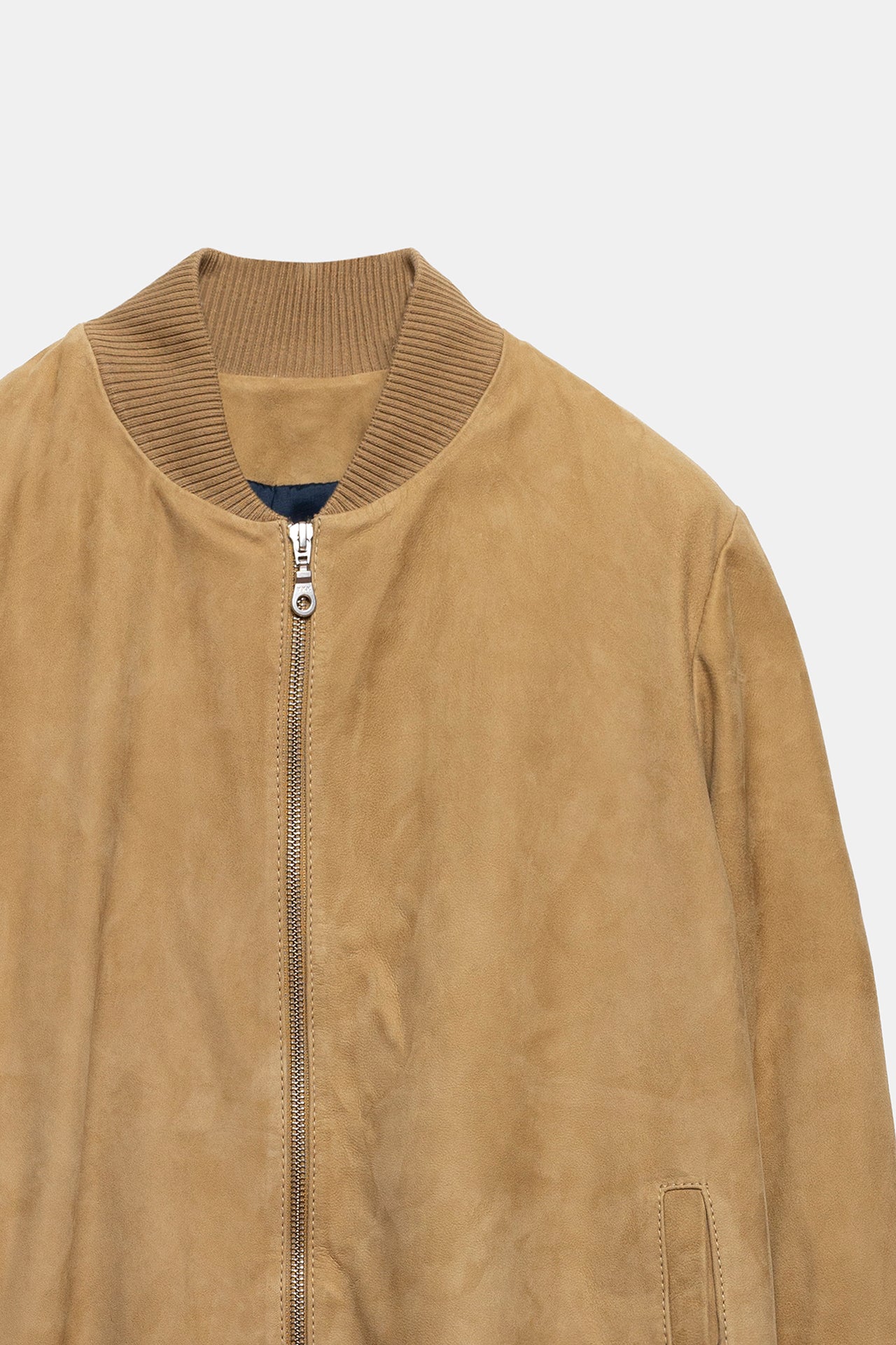 Keisuke Leather Bomber Jacket Mustard