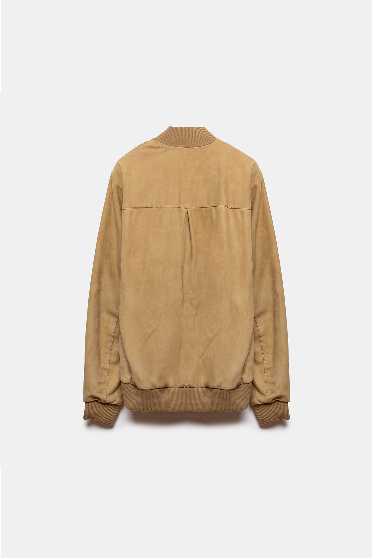 Keisuke Leather Bomber Jacket Mustard