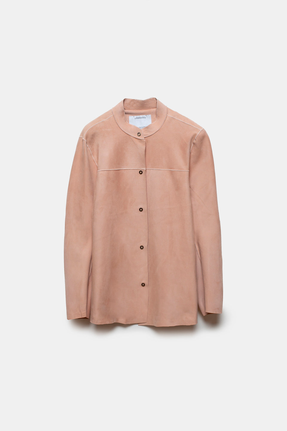 Randy Mao Leather Overshirt Pink