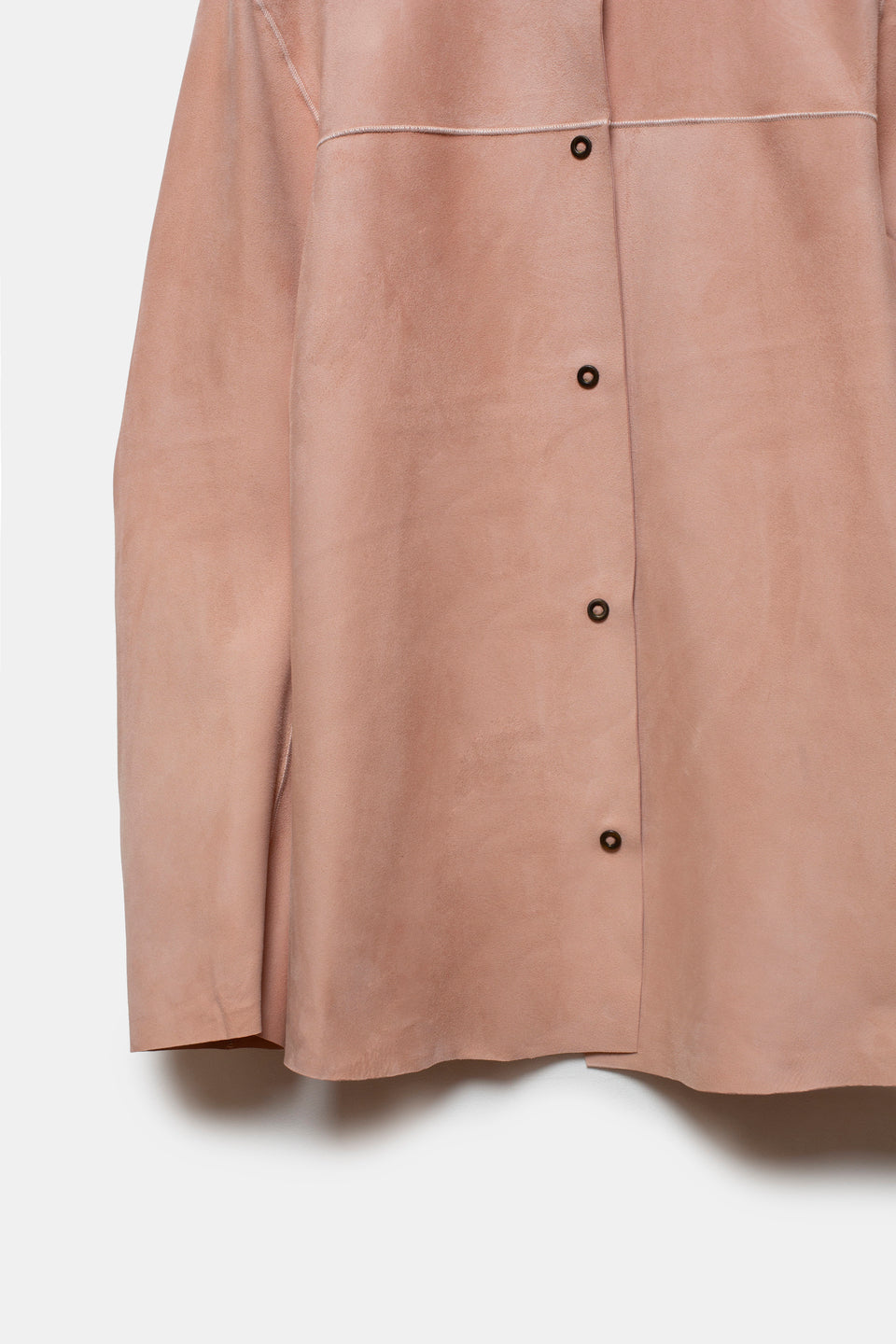 Randy Mao Leather Overshirt Pink