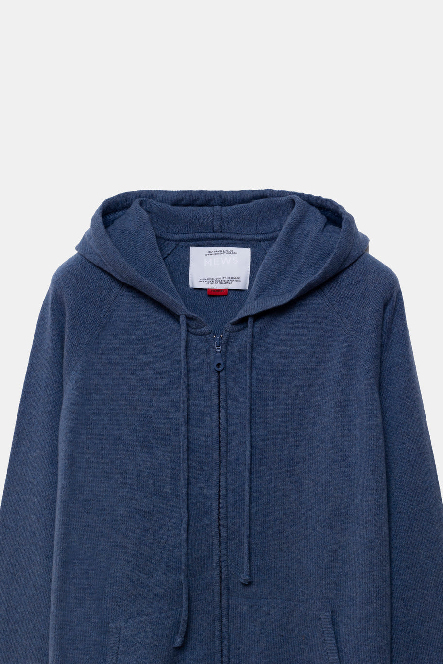 Rigel Knit Cashmere Zip Hoodie Blue