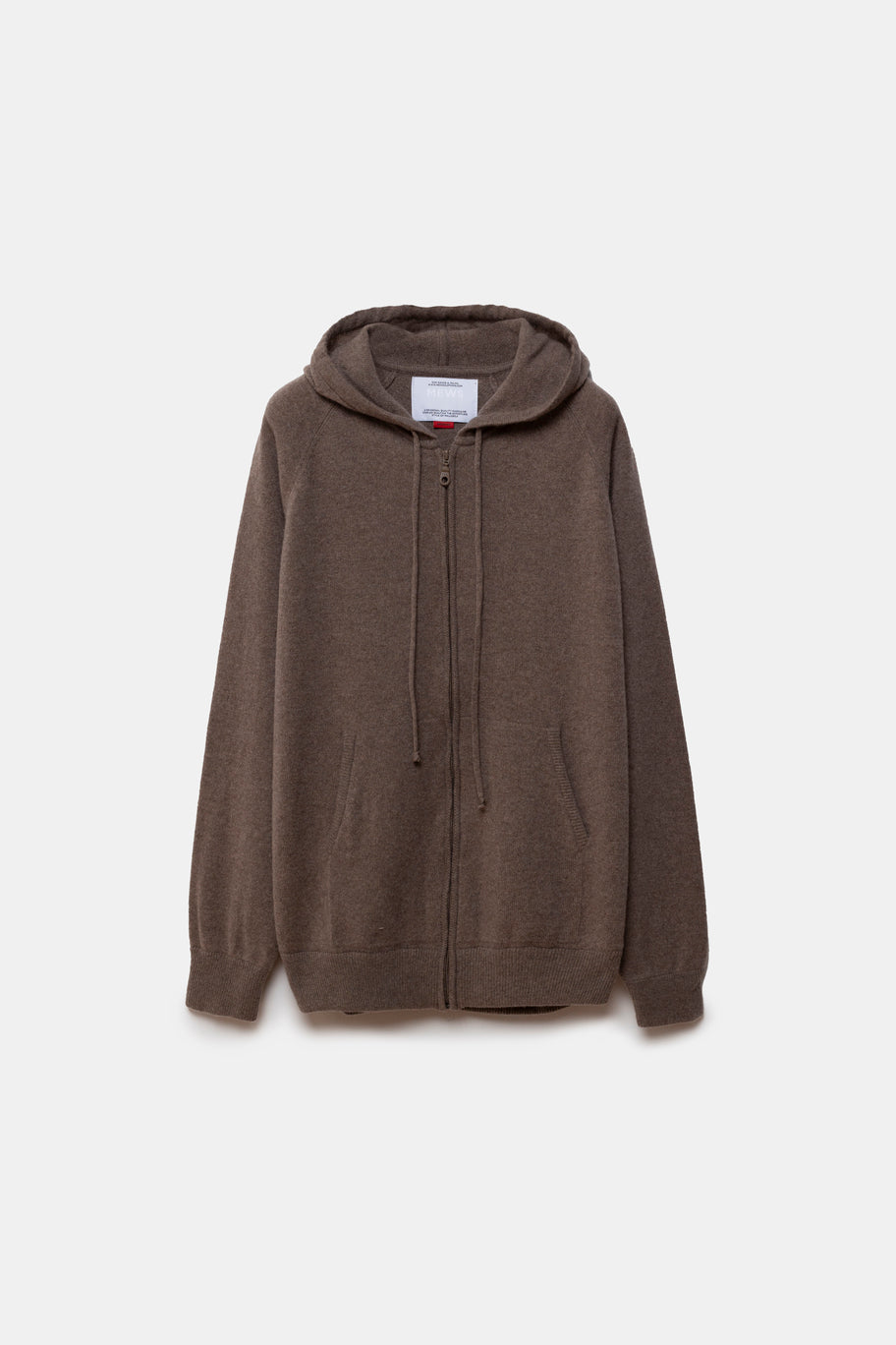 Rigel Knit Cashmere Zip Hoodie Brown