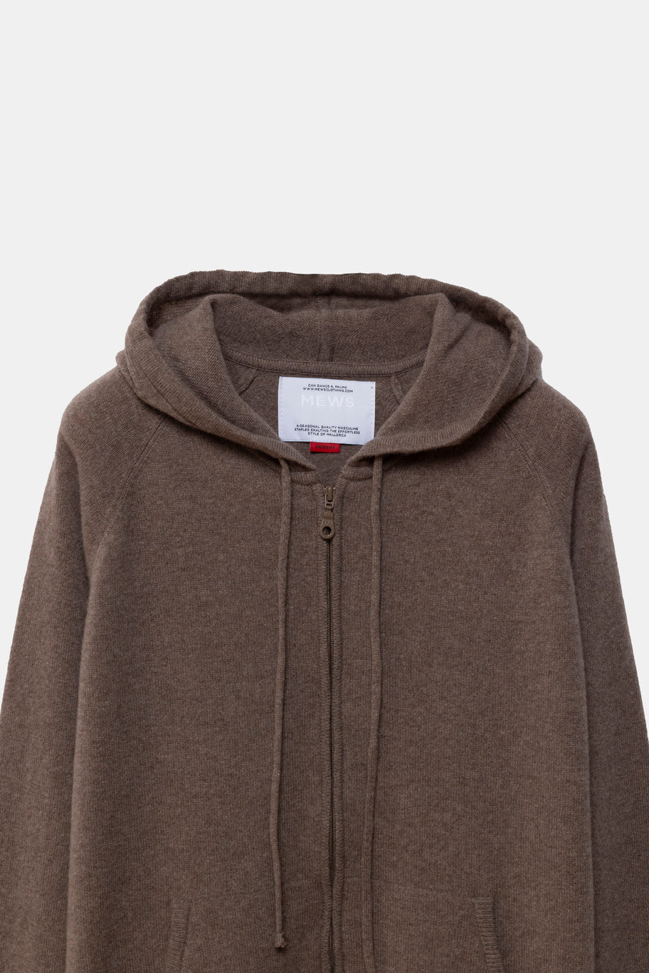 Rigel Knit Cashmere Zip Hoodie Brown