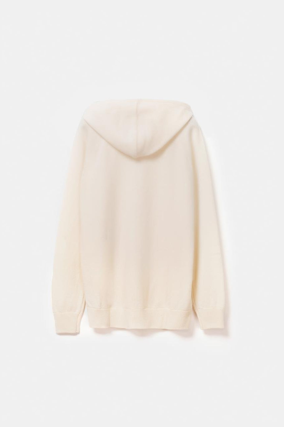 Rigel Knit Cashmere Zip Hoodie Off White