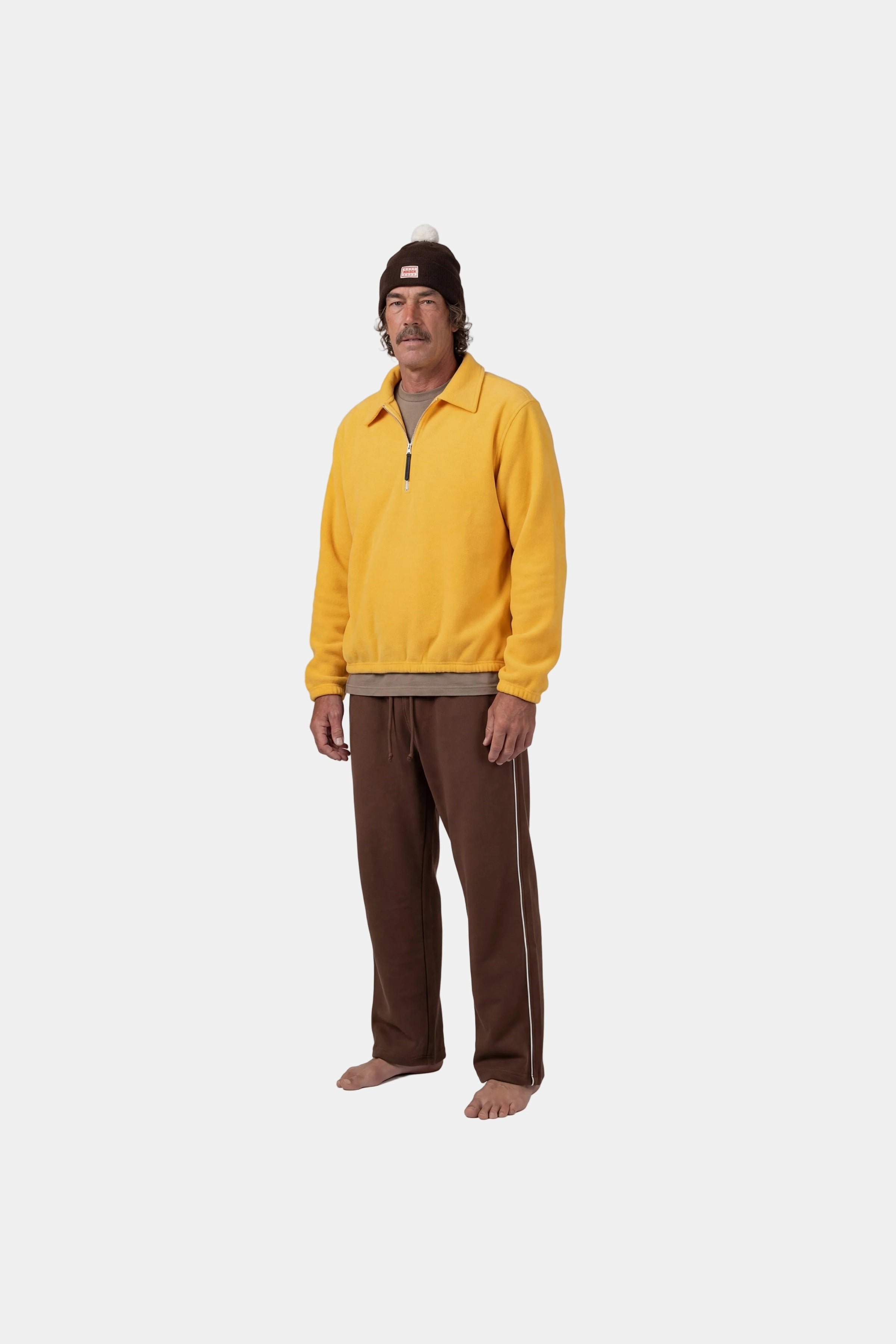 Boxy Polar Zip Gold Yellow