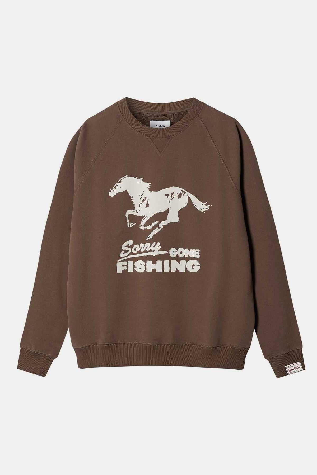 Gone Fishing Crew Sweatshirt Brown