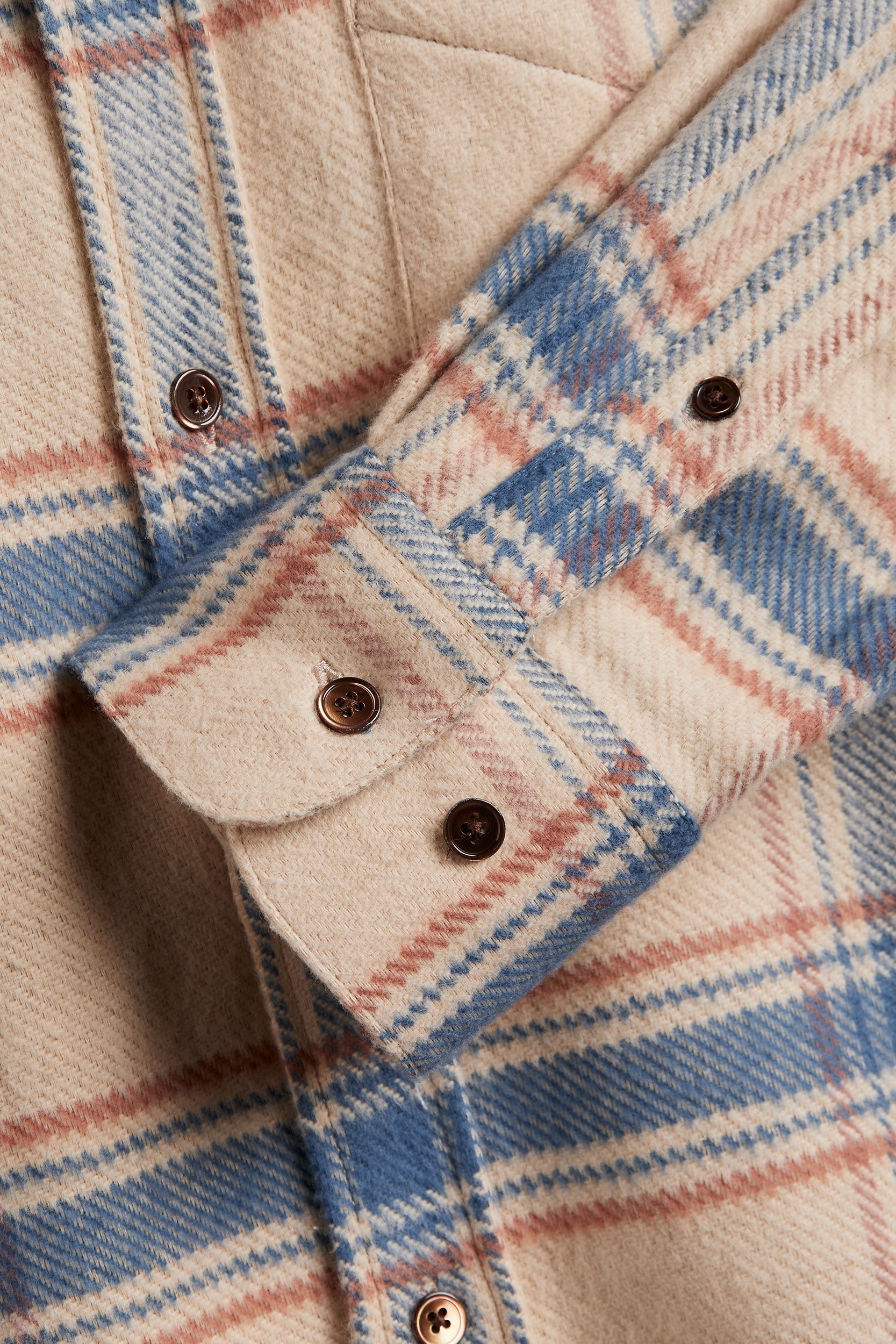 Serena Flannel Shirt Checked Beige