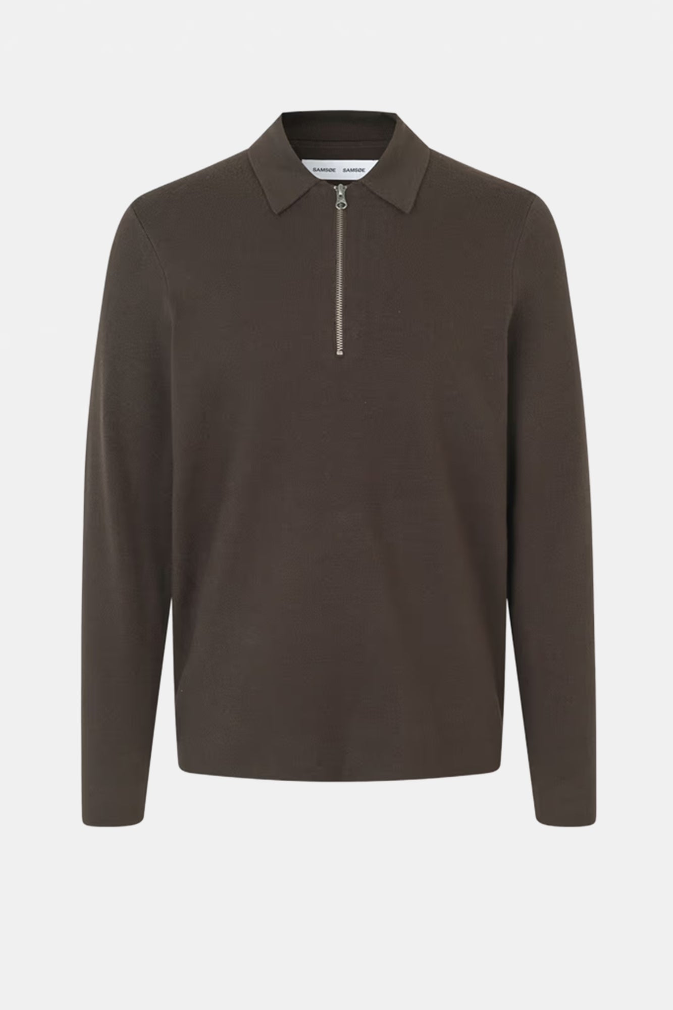 Guna Half Zip Polo Sweater Brown